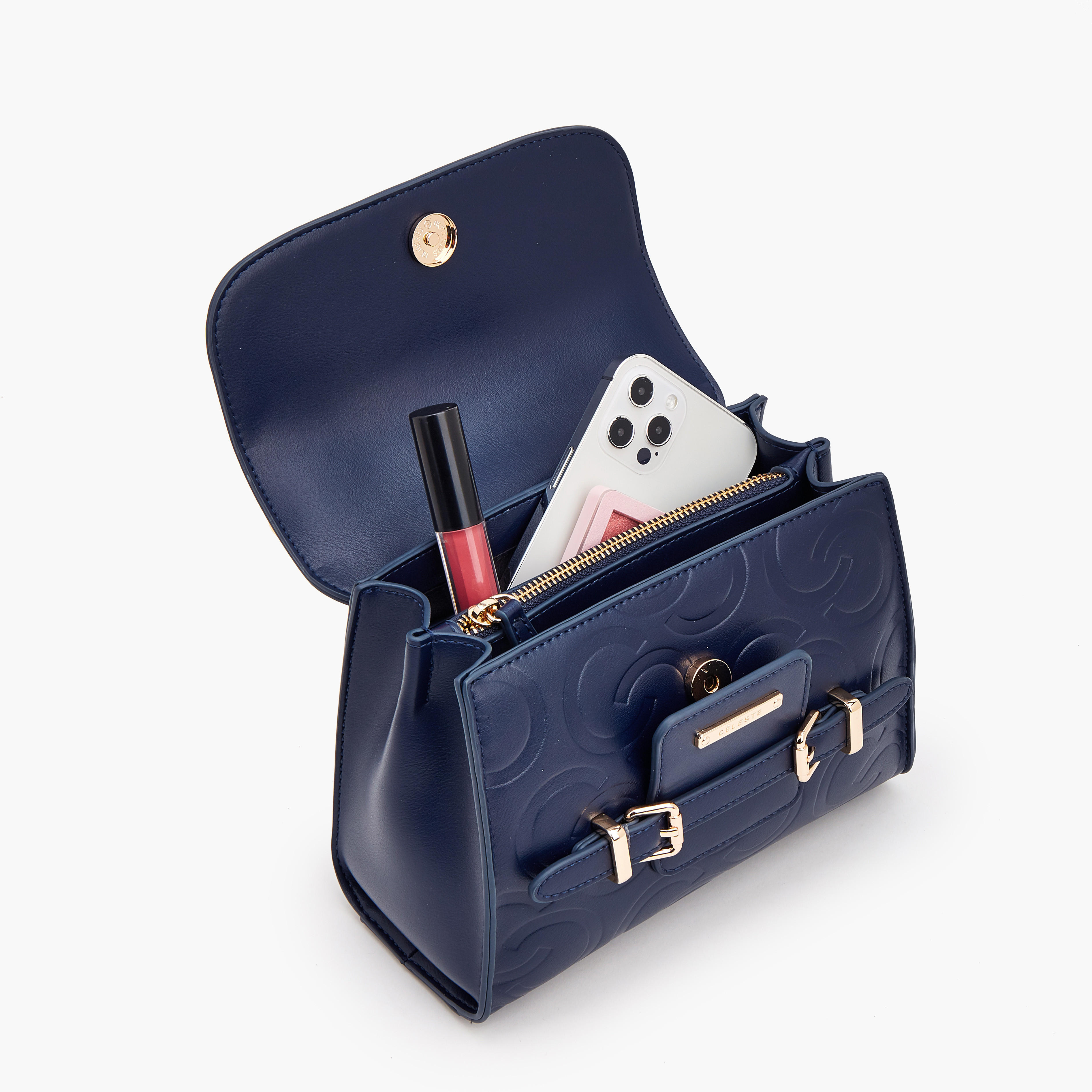 حقيبة ساتشيل بنقشات بارزة مزينة بمعدن من سيليست-women-bagsandwallets-handbags-image-7