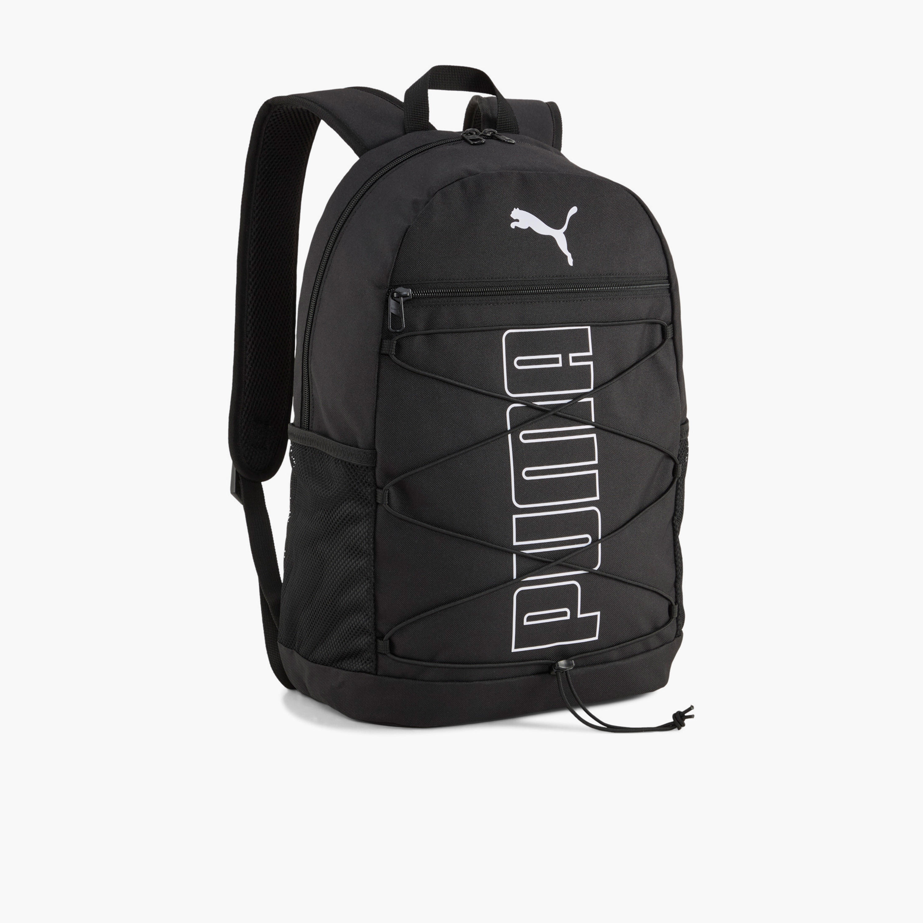 Puma Logo Print Bungee Detail Backpack for Kids 8-13 Years with Bungee Detail-school-bagsandbackpacks-backpacks-image-1