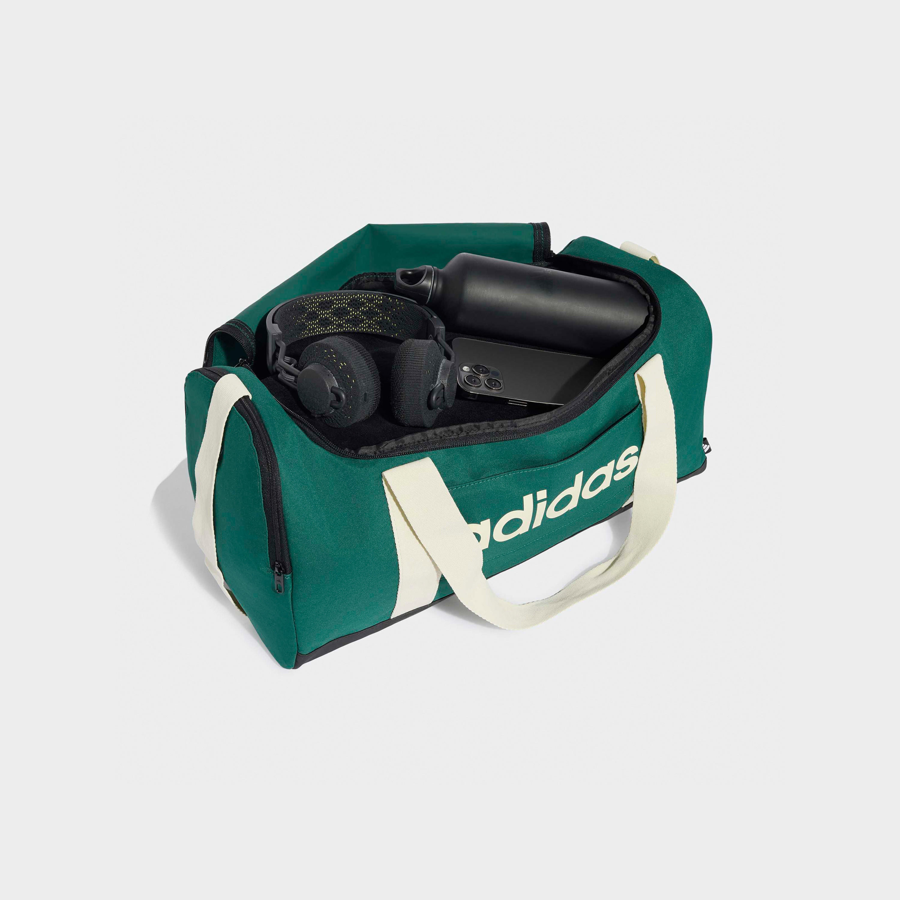 Adidas Logo Print Duffel Bag with Zip Closure and Adjustable Strap-travel-luggagesandbags-dufflebags-image-4