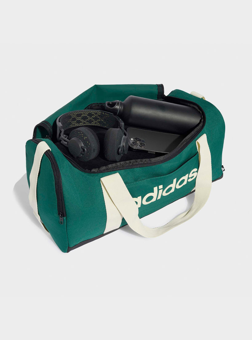 Adidas Logo Print Duffel Bag with Zip Closure and Adjustable Strap-travel-luggagesandbags-dufflebags-image-4