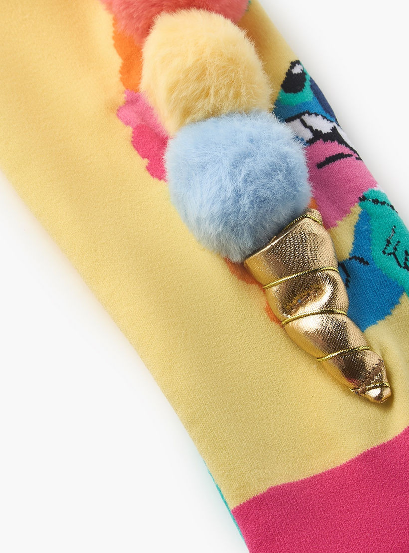 جورب بطول ربلة الساق وتطريز ستيتش للفتيات-girls-accessories-socks-image-5
