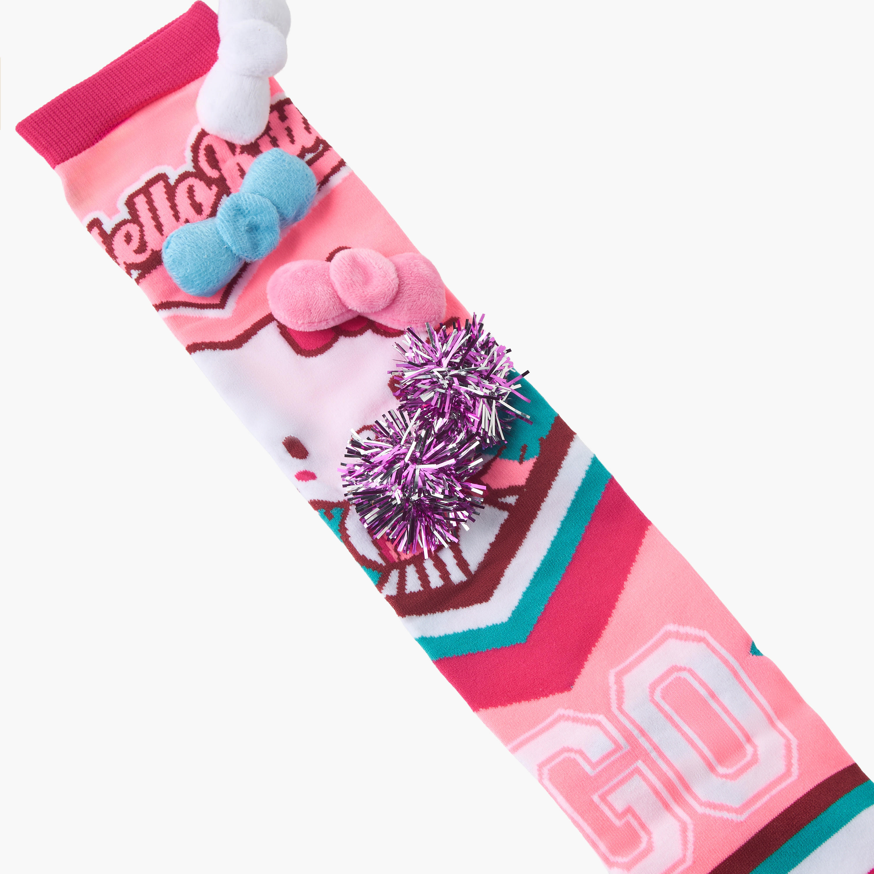 Hello Kitty Girls Crew Length Socks with Bow Applique-girls-accessories-socks-image-3