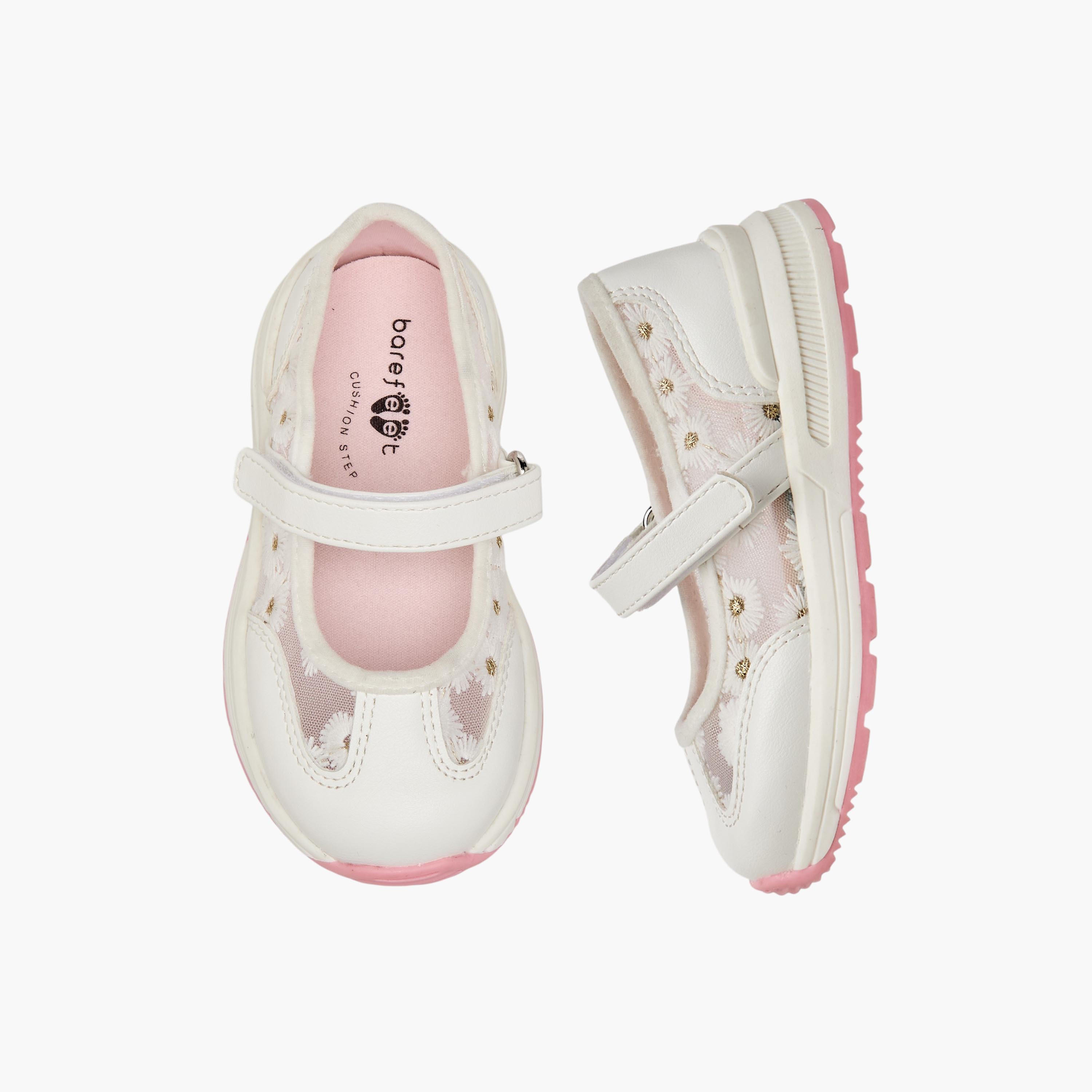 Barefeet Girls Floral Embroidered Mary Jane Shoes-girls-shoes-maryjanes-image-1