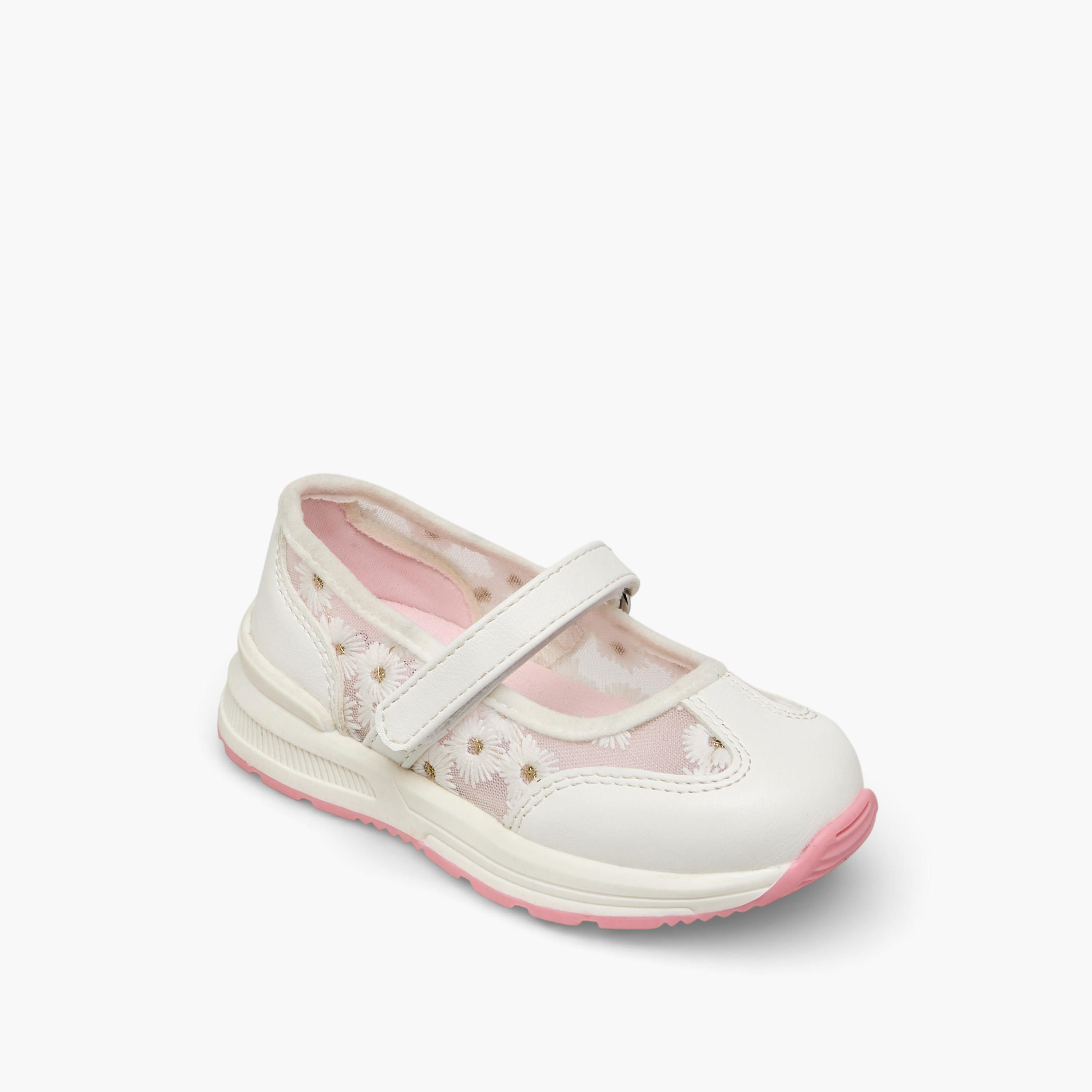 Barefeet Girls Floral Embroidered Mary Jane Shoes-girls-shoes-maryjanes-image-2