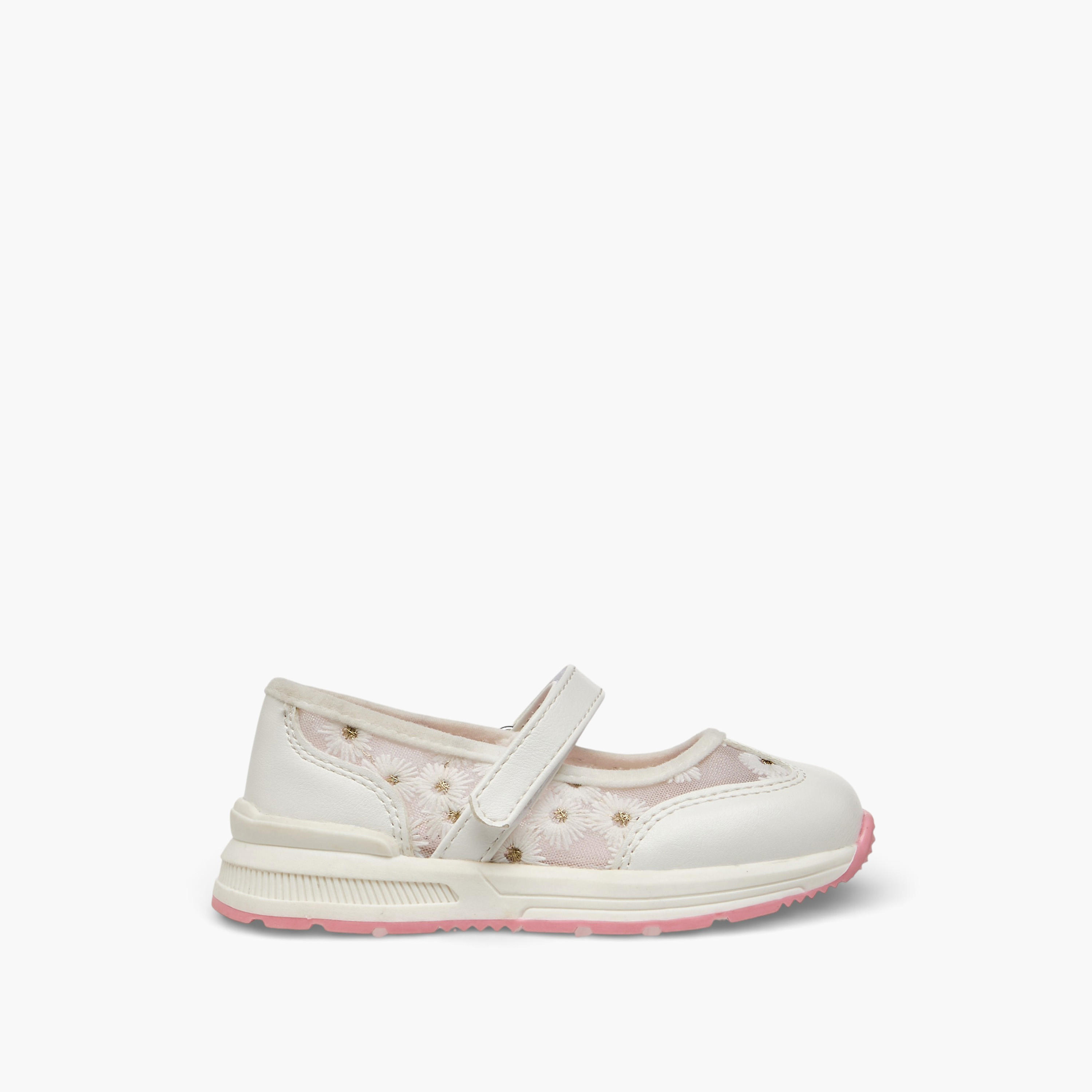 Barefeet Girls Floral Embroidered Mary Jane Shoes-girls-shoes-maryjanes-image-3