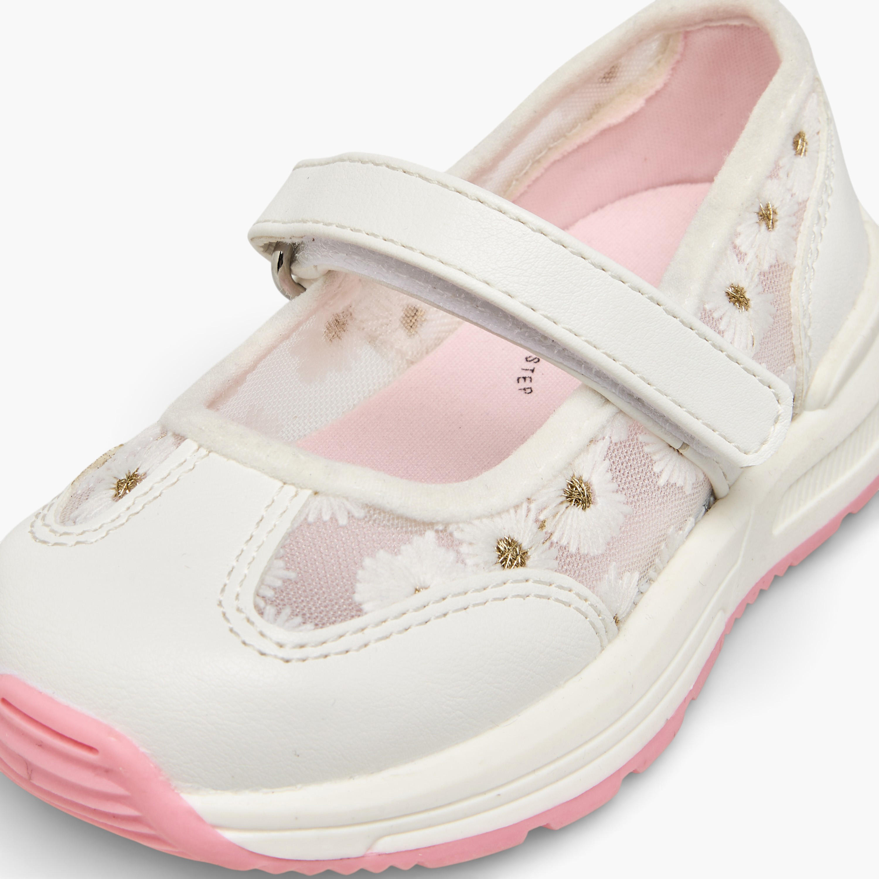 Barefeet Girls Floral Embroidered Mary Jane Shoes-girls-shoes-maryjanes-image-4