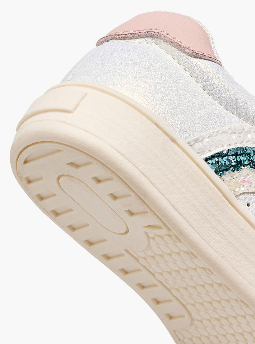 حذاء سنيكرز بناتي مزين بلمسات غليتر وشريط إغلاق لاصق من جونيورز-girls-shoes-sneakers-image-8