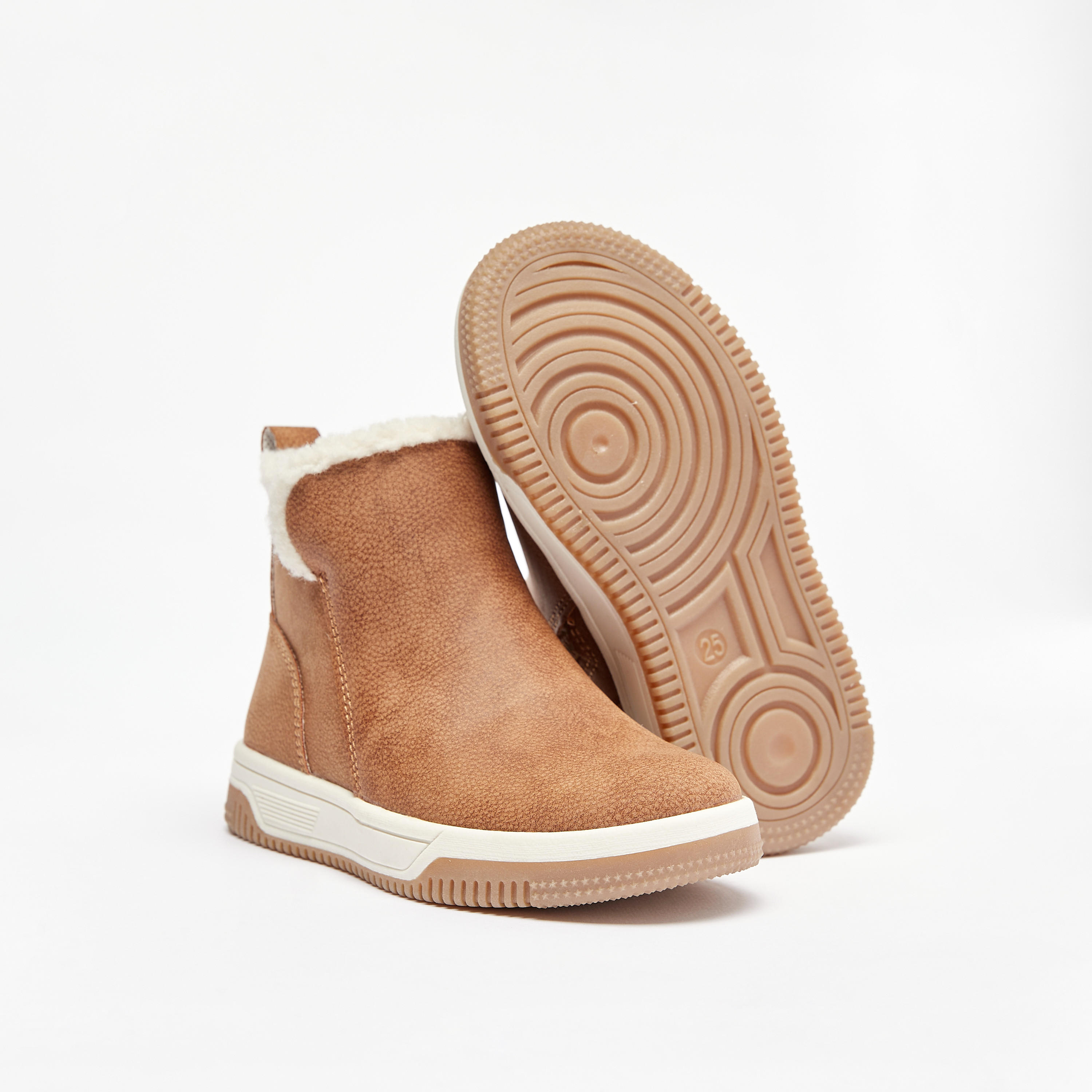 Juniors Solid Ankle Length Boots with Zip Closure and Pull Tabs-boys-shoes-boots-image-4