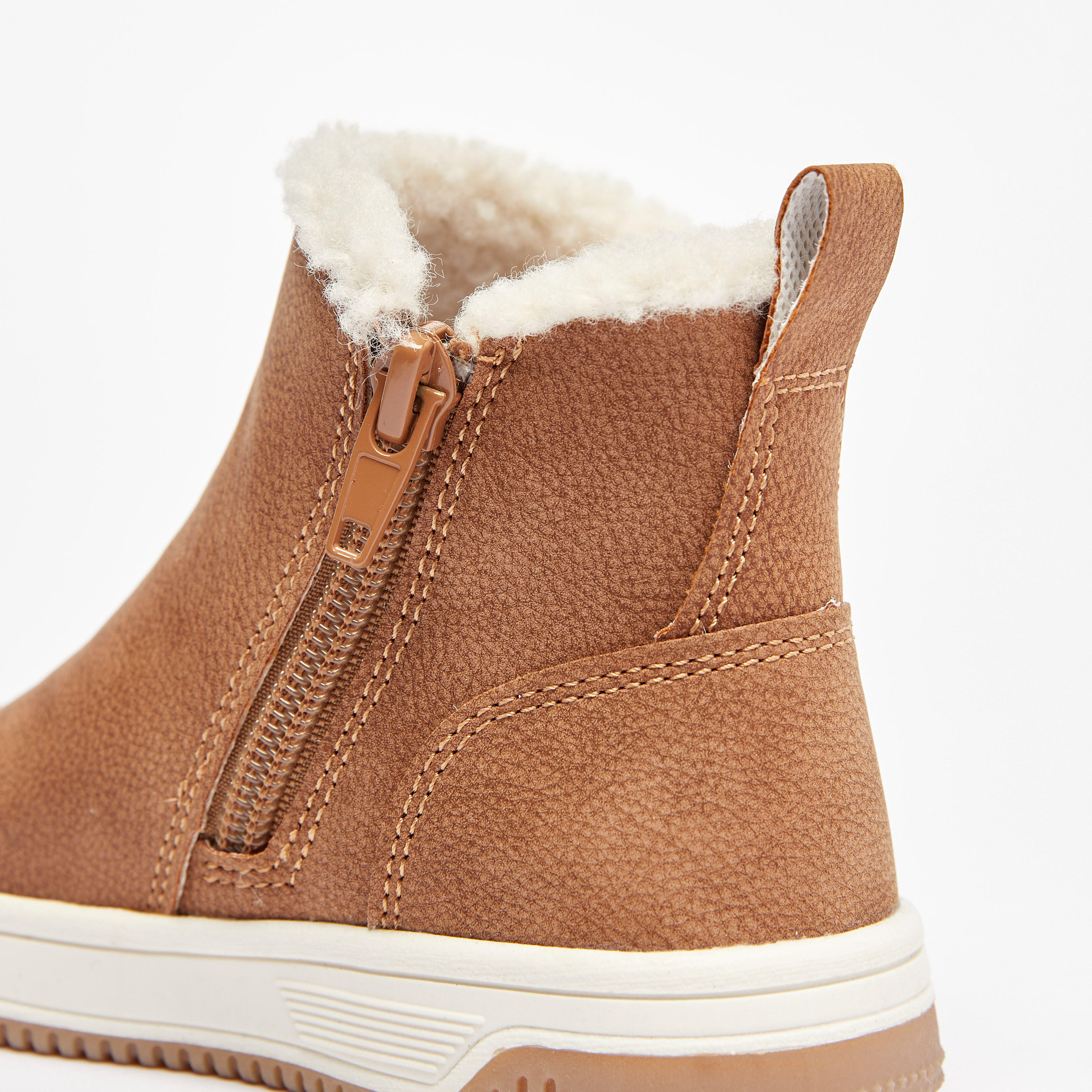 Juniors Solid Ankle Length Boots with Zip Closure and Pull Tabs-boys-shoes-boots-image-5