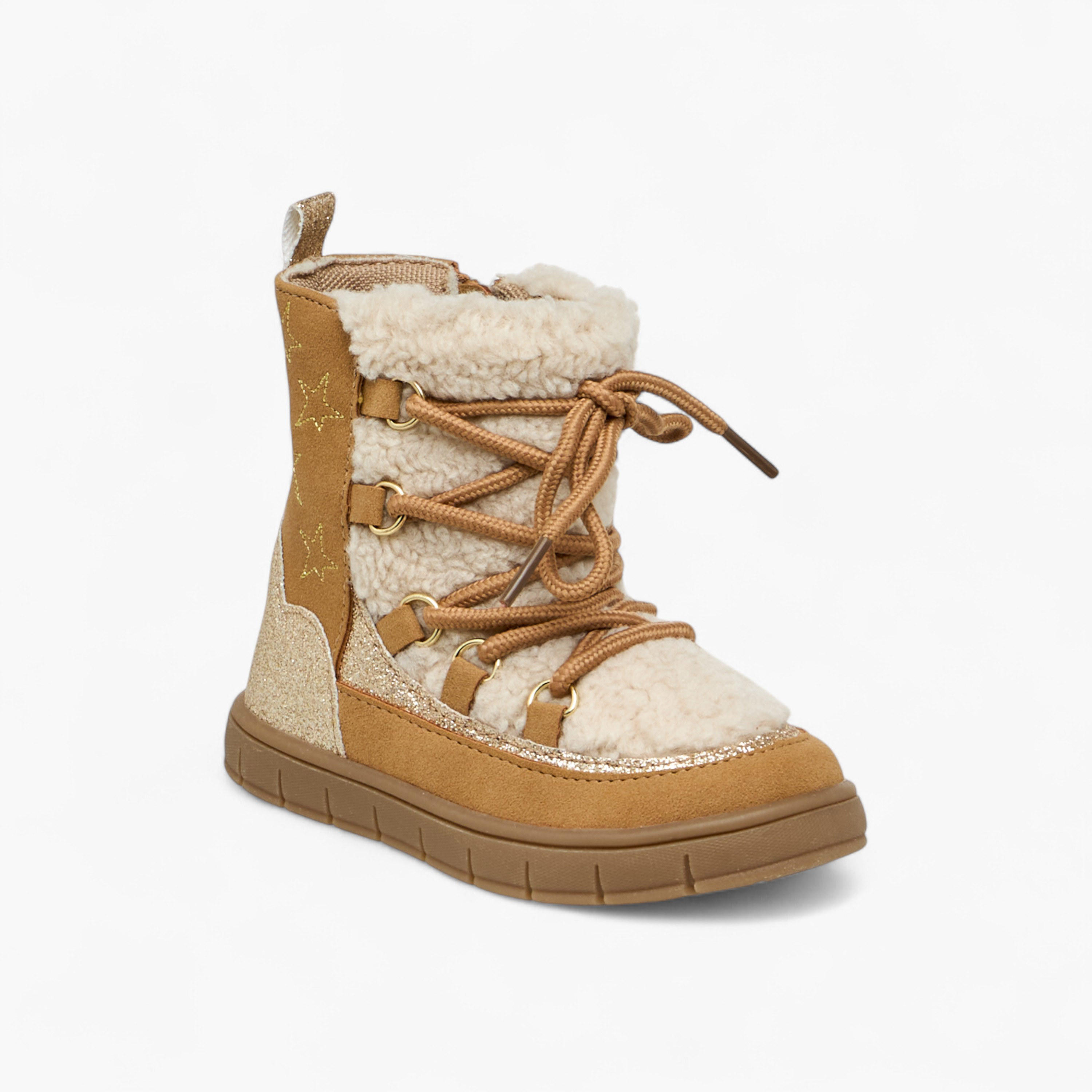 Barefeet Panelled Lace-Up Ankle Boots with Pull Tabs-girls-shoes-boots-image-2