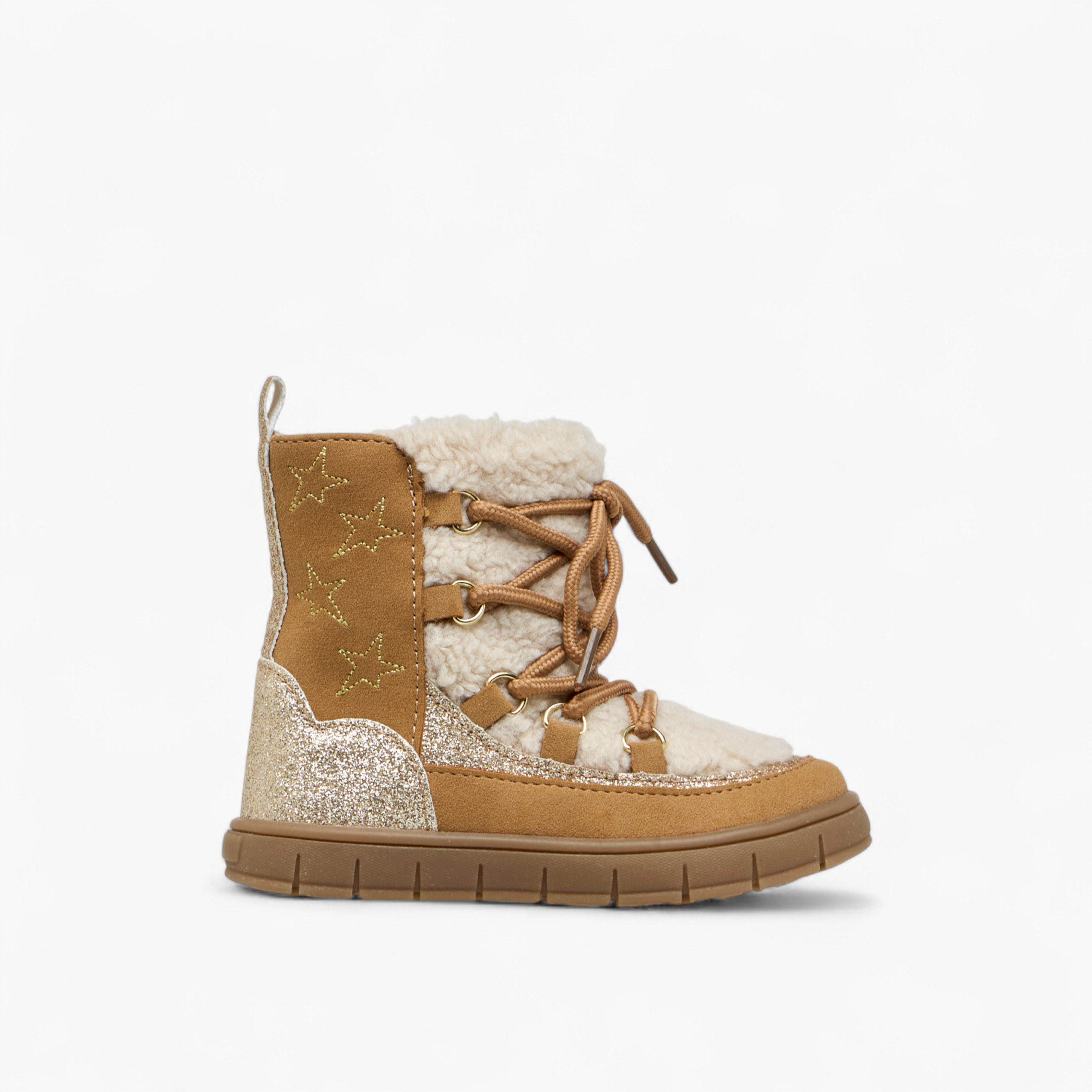 Barefeet Panelled Lace-Up Ankle Boots with Pull Tabs-girls-shoes-boots-image-3