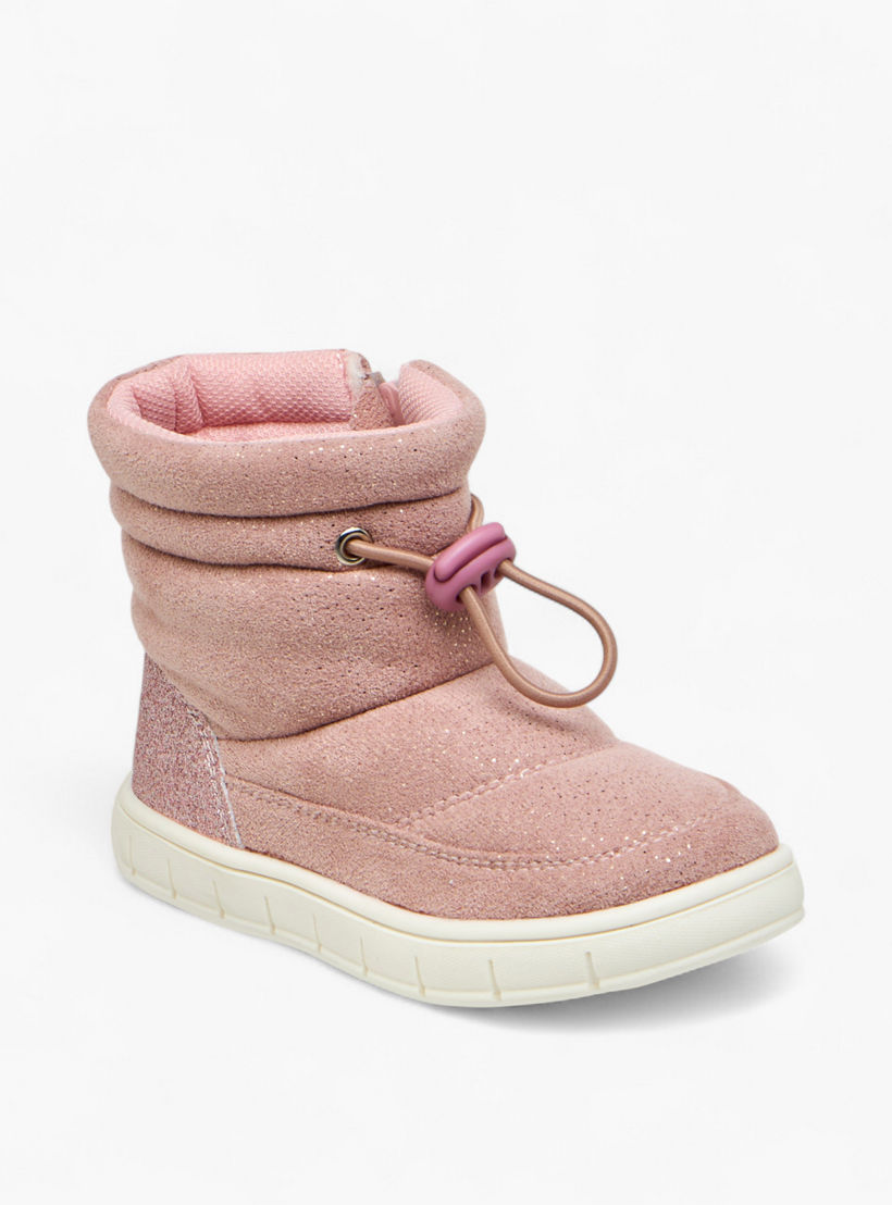 Barefeet Panelled Ankle Boots with Zip Closure-girls-shoes-boots-image-2