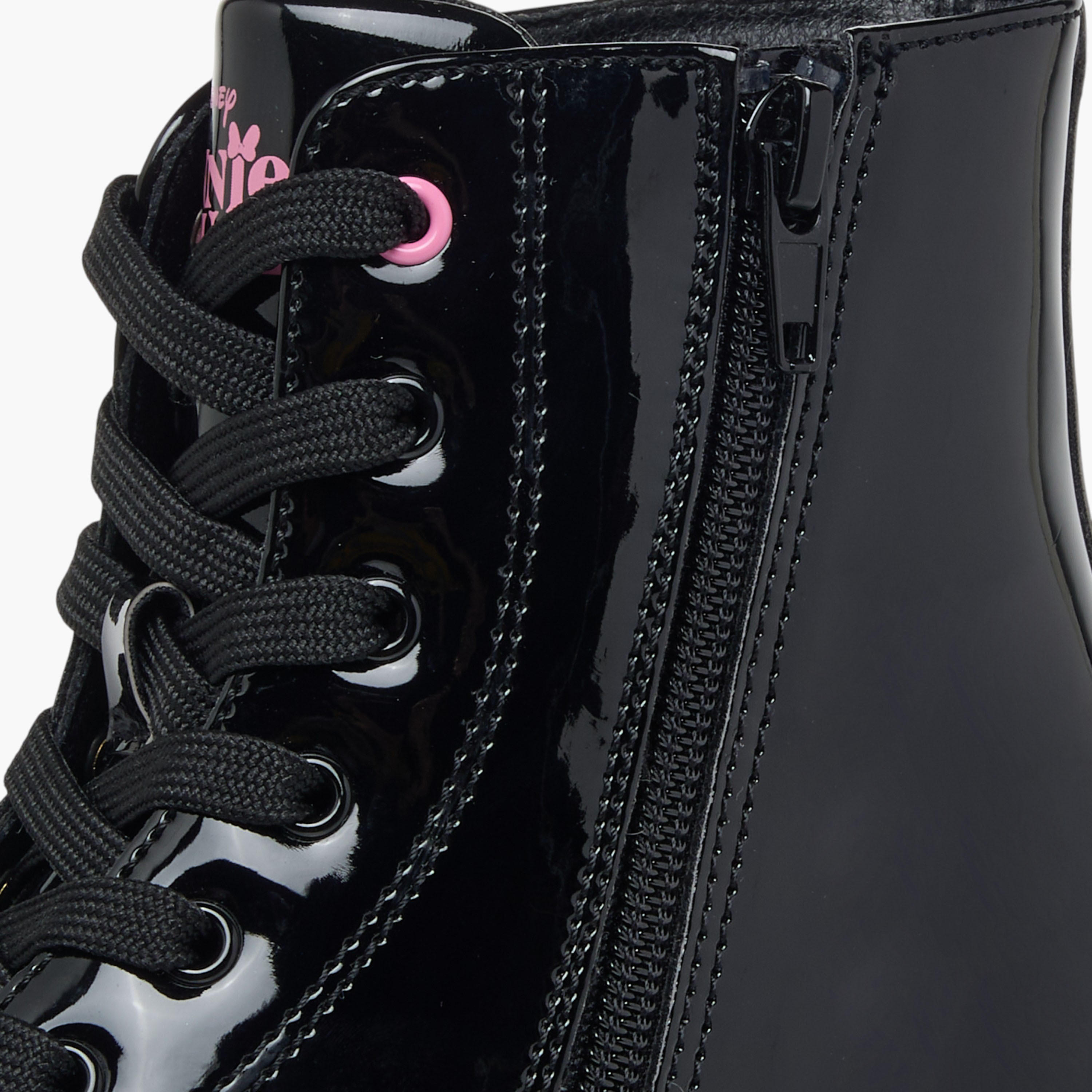 Disney Minnie Mouse Applique Ankle Boots with Zip Closure-girls-shoes-boots-image-5