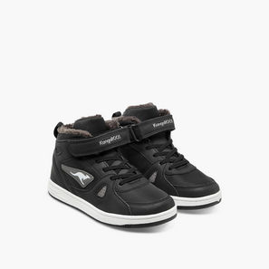 KangaROOS Boys' Panelled High Top Sneakers with Hook and Loop Closure-boys-shoes-sneakers-image-1