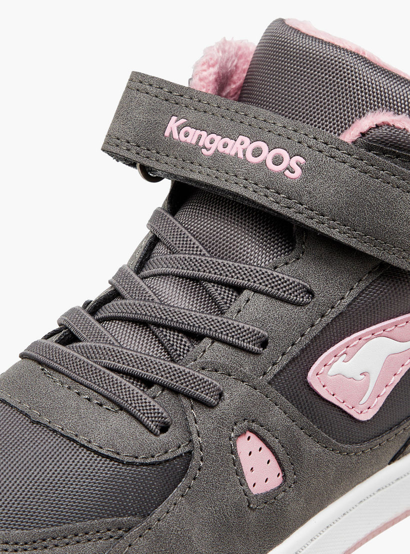 حذاء سنيكرز متعدد التصاميم برقبة عالية وشريط إغلاق لاصق للبنات من كانجاروز-girls-shoes-sneakers-image-4