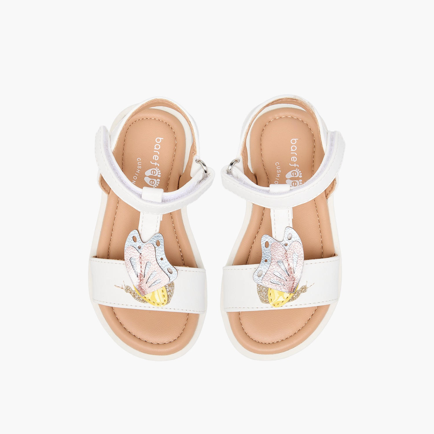 Barefeet Girls Butterfly Applique Hook & Loop Sandals-girls-shoes-sandals-image-1