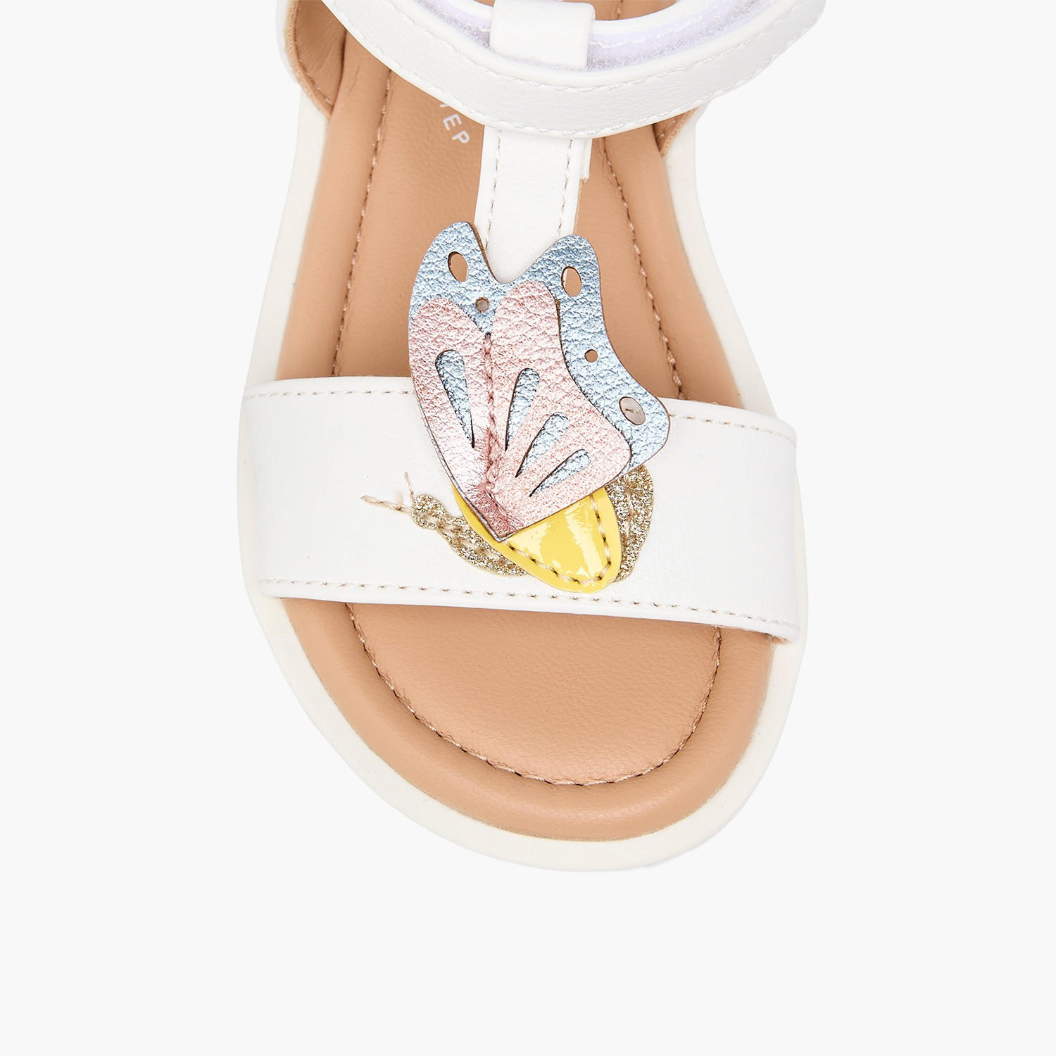 Barefeet Girls Butterfly Applique Hook & Loop Sandals-girls-shoes-sandals-image-6
