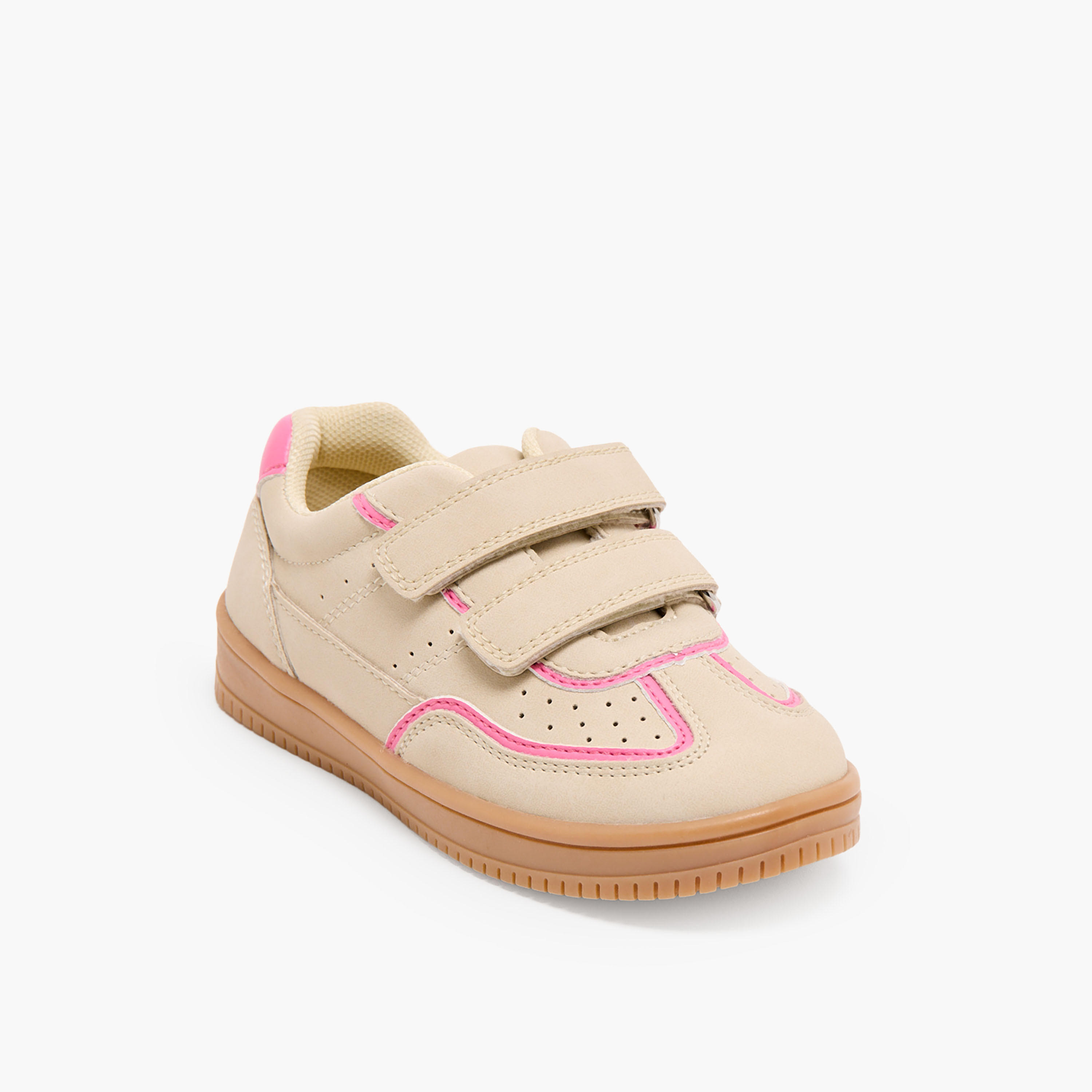 حذاء سنيكرز مثقب بشريط إغلاق لاصق للبنات من جونيورز-girls-shoes-sneakers-image-2