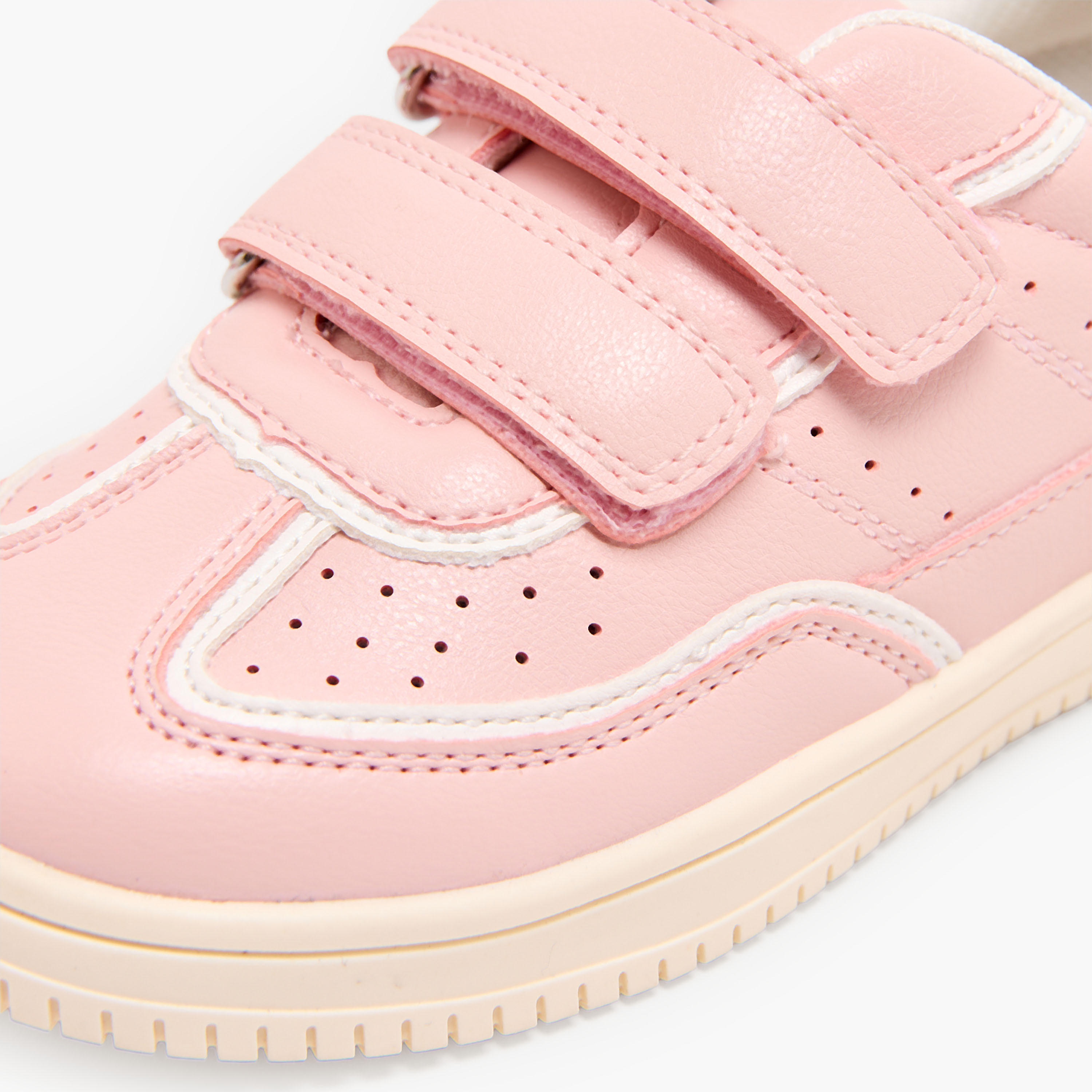 Juniors Girls Perforated Hook & Loop Sneakers-girls-shoes-sneakers-image-7