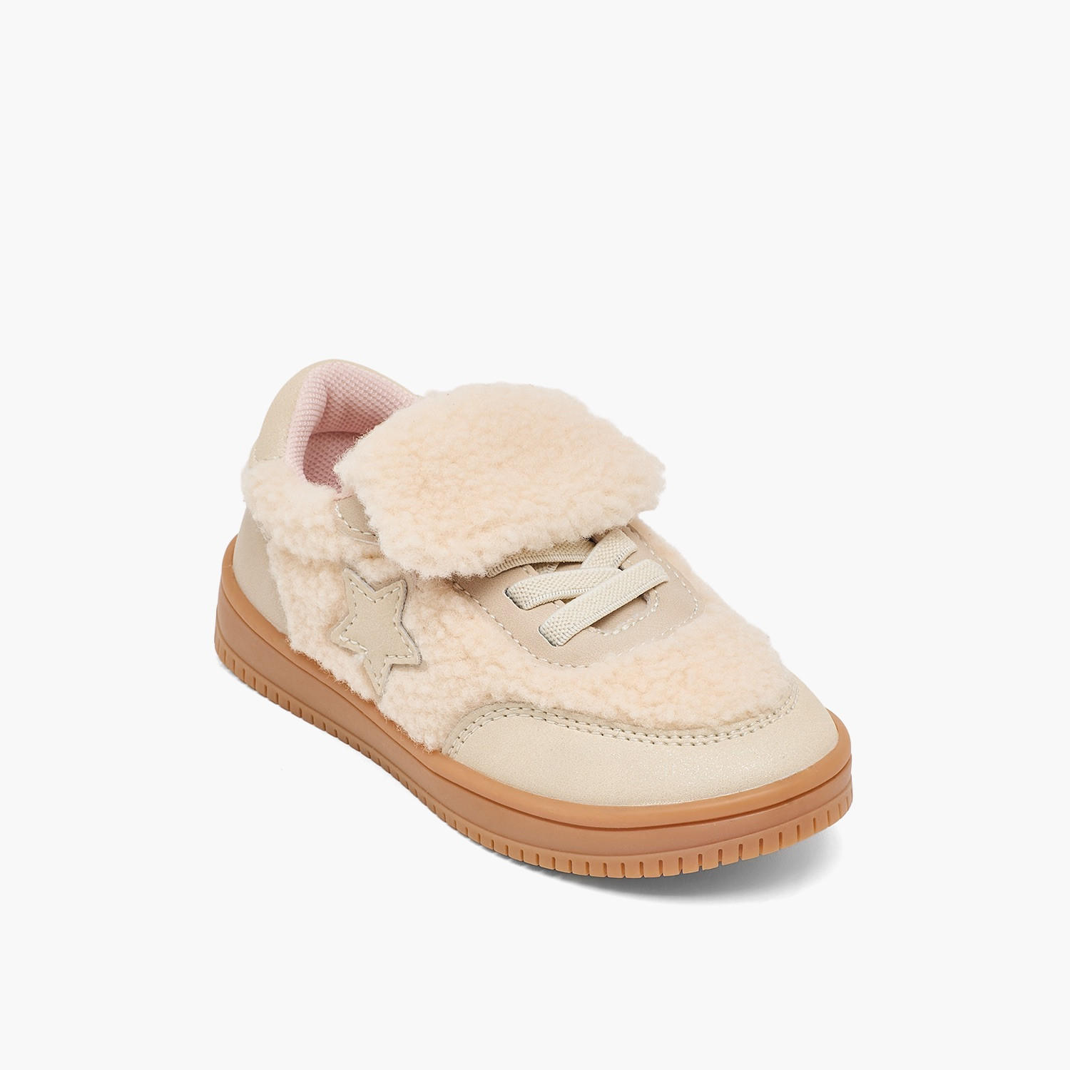 حذاء سنيكرز للكاحل من الفرو الصناعي بزينة نجمة للبنات من جونيورز-girls-shoes-sneakers-image-2