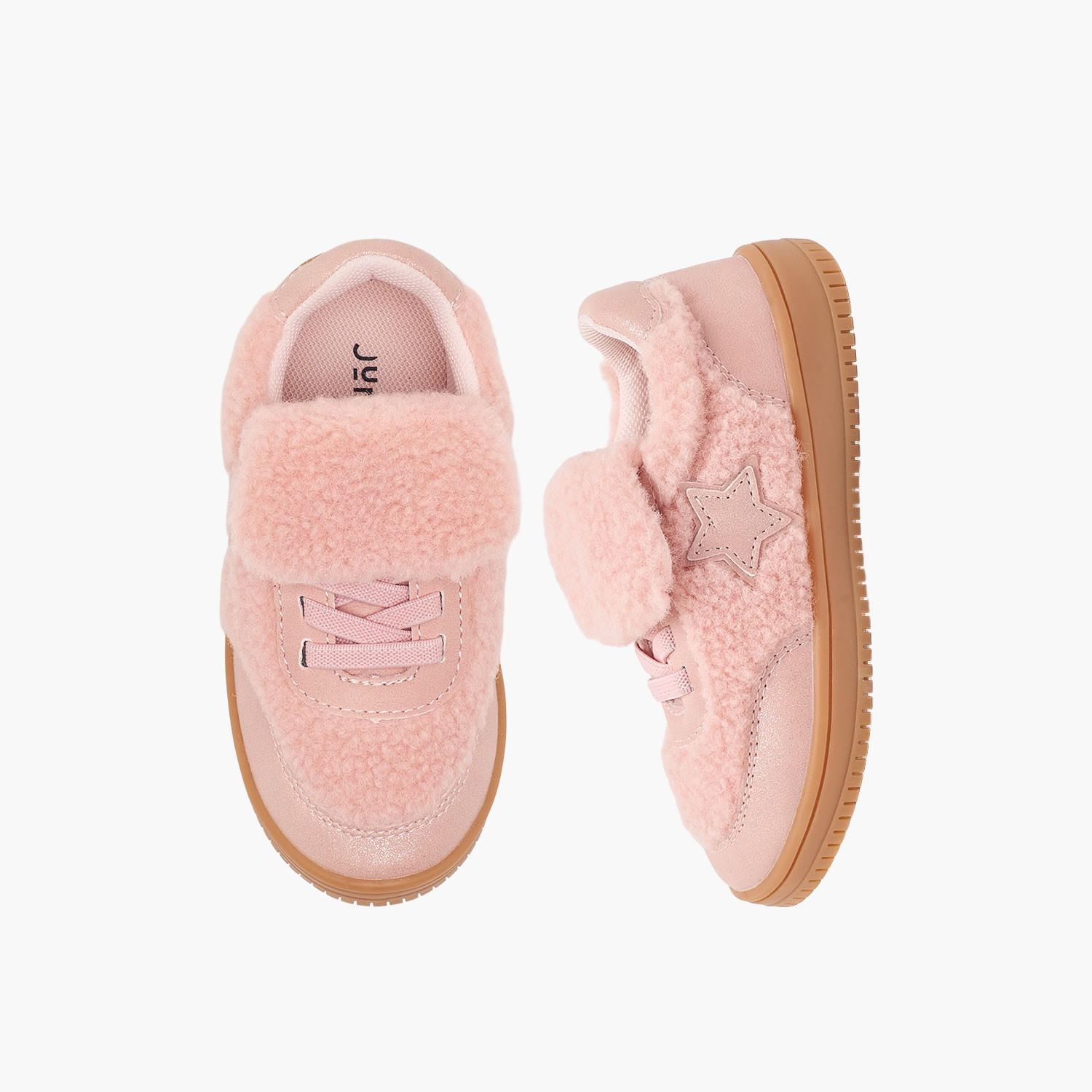حذاء سنيكرز للكاحل من الفرو الصناعي بزينة نجمة للبنات من جونيورز-girls-shoes-sneakers-image-1