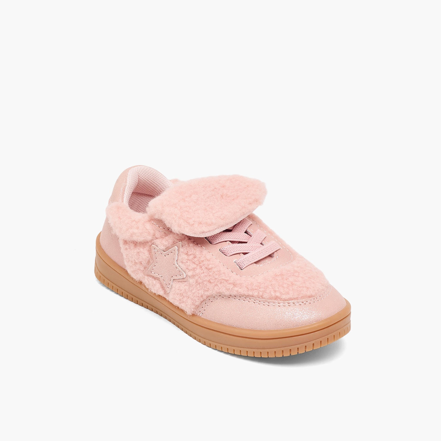 حذاء سنيكرز للكاحل من الفرو الصناعي بزينة نجمة للبنات من جونيورز-girls-shoes-sneakers-image-2