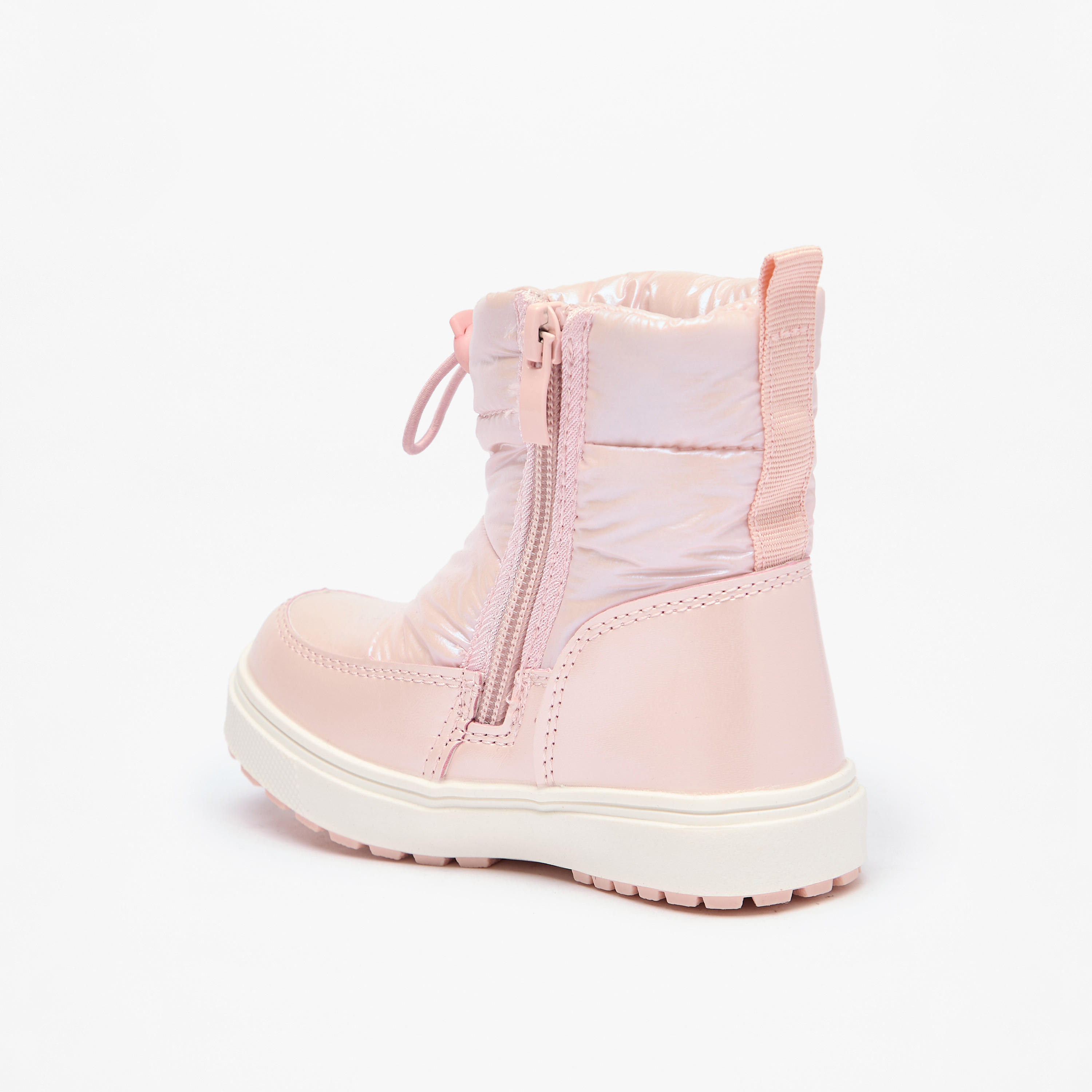 Juniors Solid Ankle Boots with Zip Closure and Pull Tabs-girls-shoes-boots-image-2