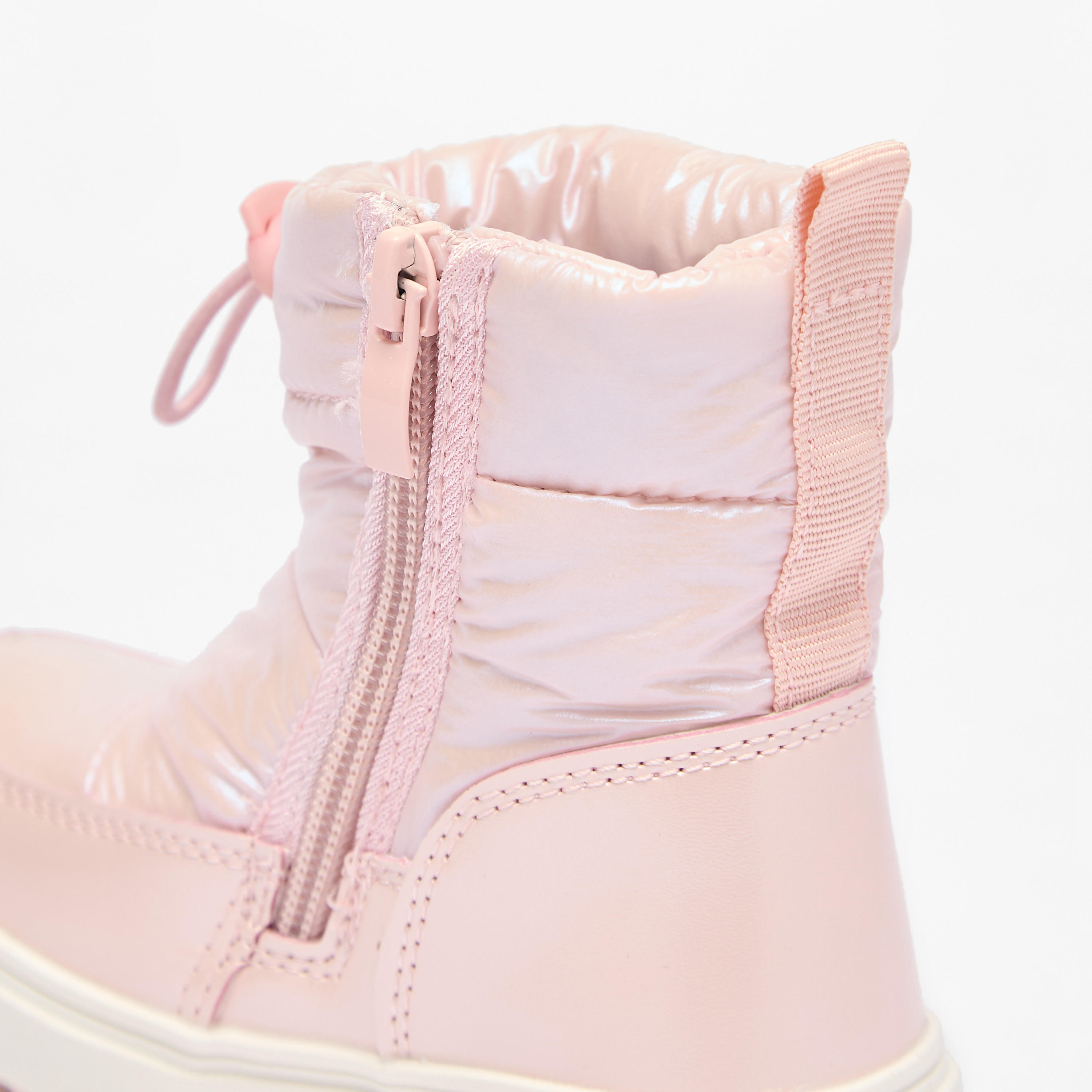 Juniors Solid Ankle Boots with Zip Closure and Pull Tabs-girls-shoes-boots-image-4