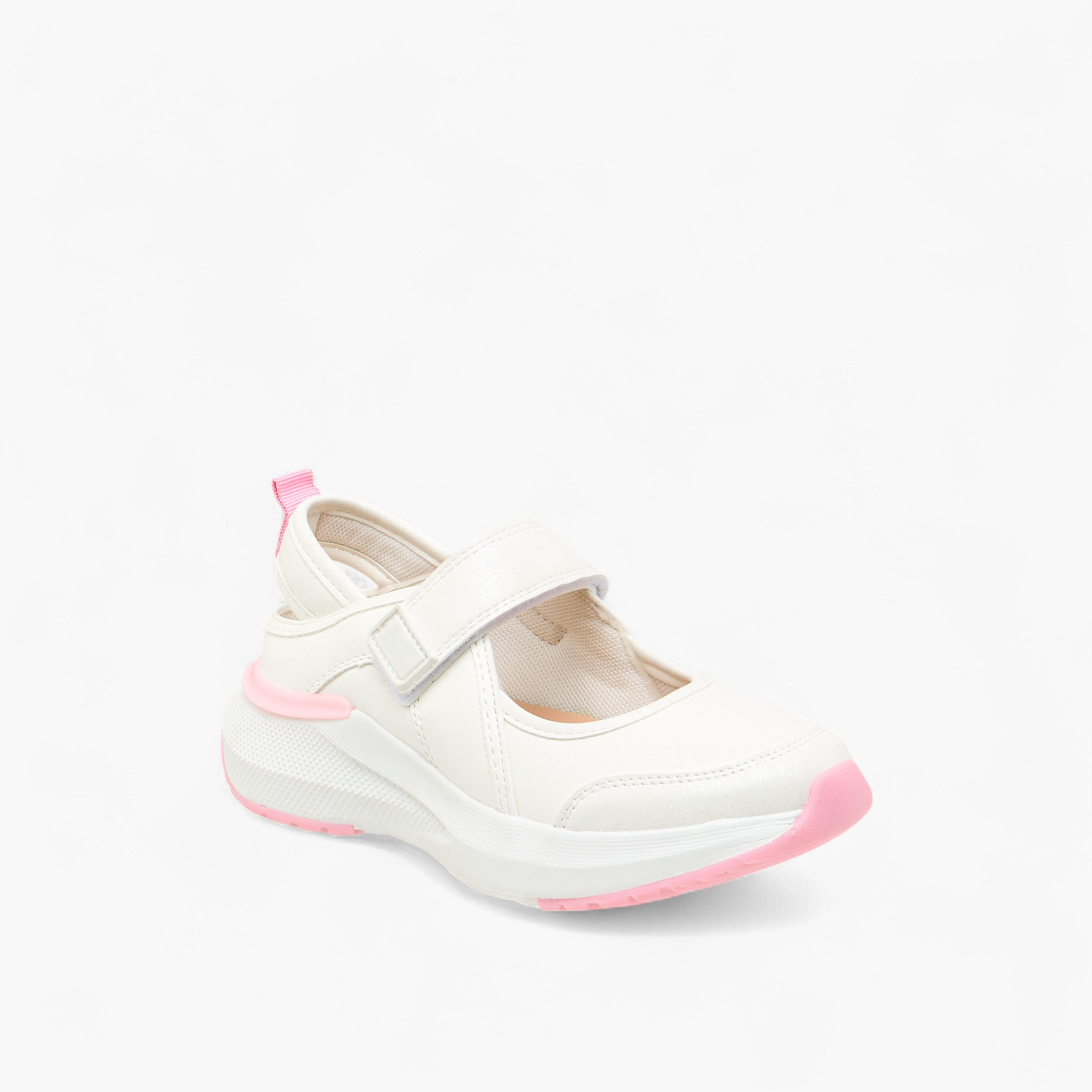 Little Missy Panelled School Shoes with Hook and Loop Closure-girls-shoes-maryjanes-image-2