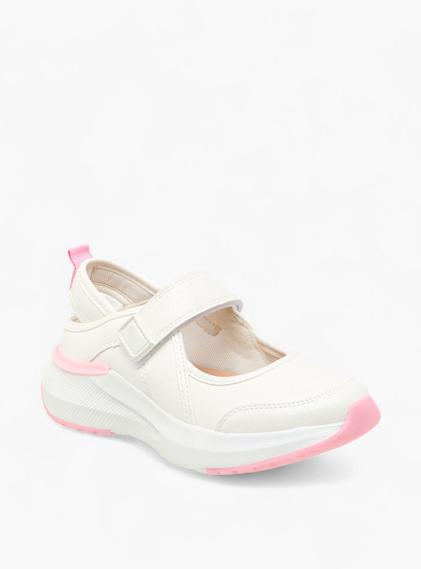 Little Missy Panelled School Shoes with Hook and Loop Closure-girls-shoes-maryjanes-image-2