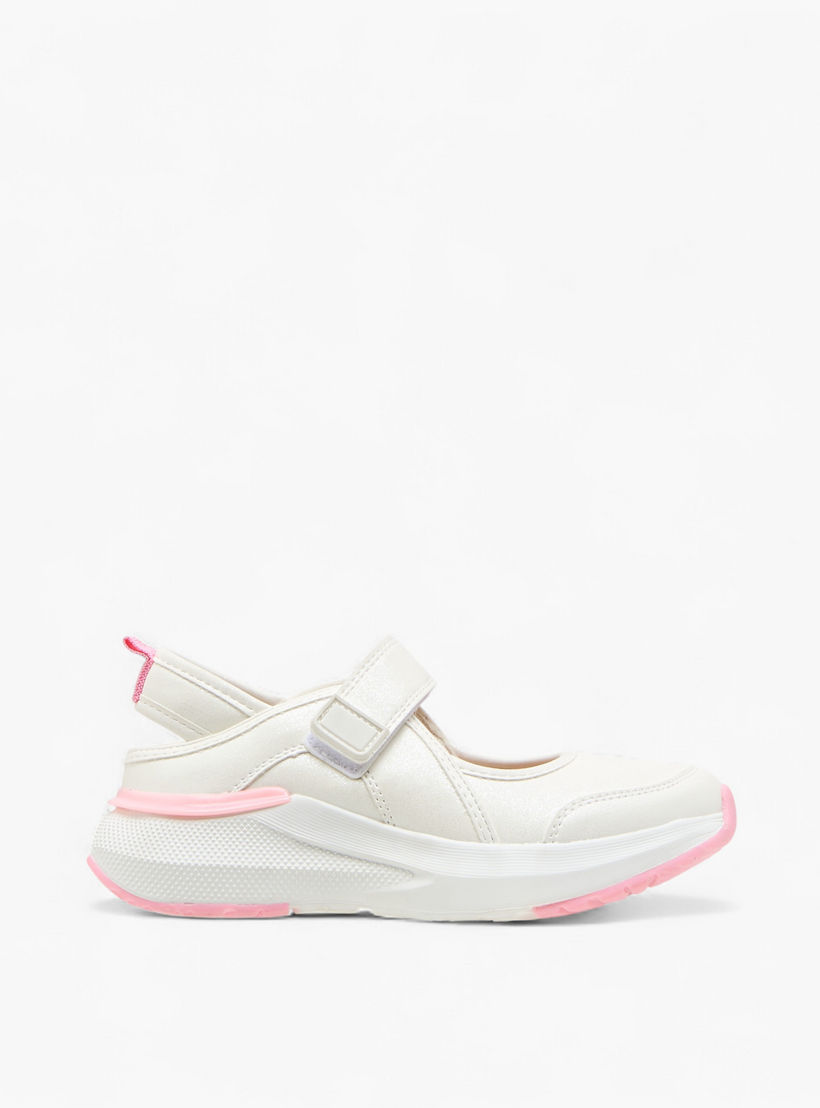 Little Missy Panelled School Shoes with Hook and Loop Closure-girls-shoes-maryjanes-image-3