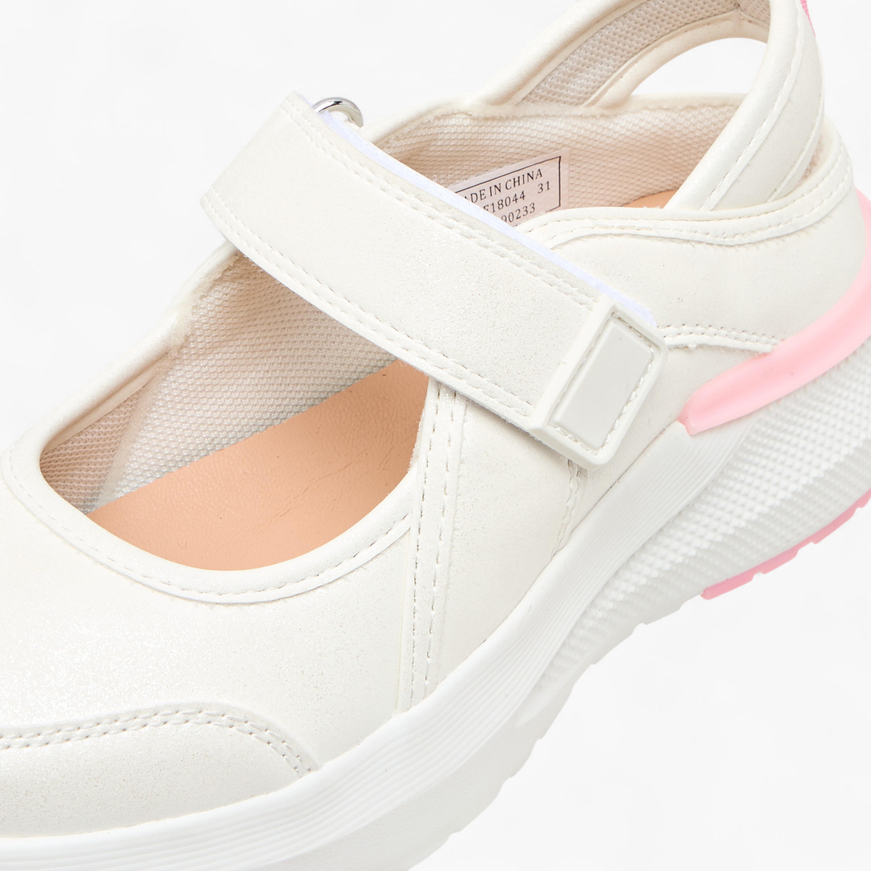 Little Missy Panelled School Shoes with Hook and Loop Closure-girls-shoes-maryjanes-image-4