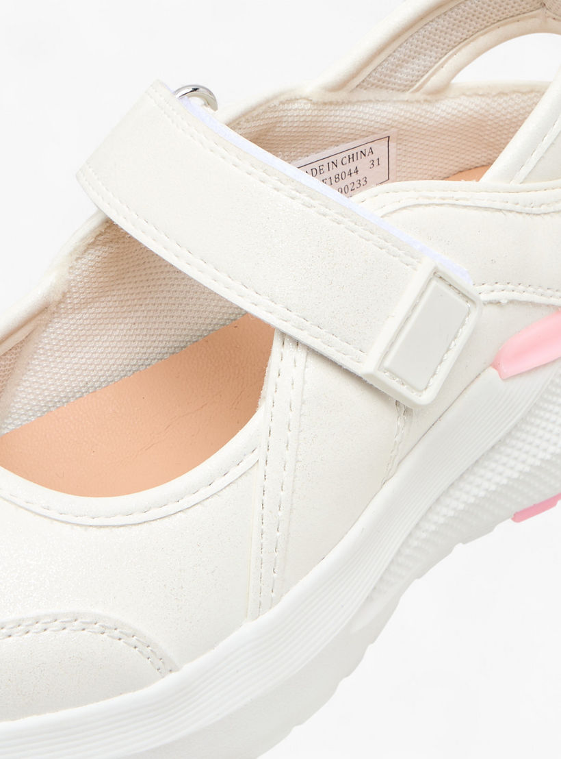 Little Missy Panelled School Shoes with Hook and Loop Closure-girls-shoes-maryjanes-image-4