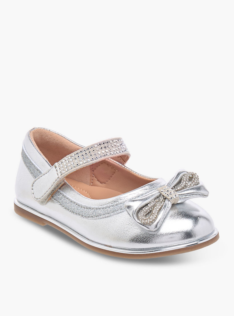 حذاء ماري جين مزين بفيونكة مع شريط إغلاق لاصق من بيرفيت-girls-shoes-maryjanes-image-2