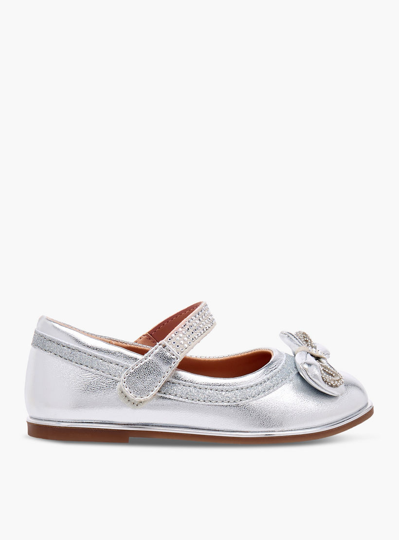 حذاء ماري جين مزين بفيونكة مع شريط إغلاق لاصق من بيرفيت-girls-shoes-maryjanes-image-3