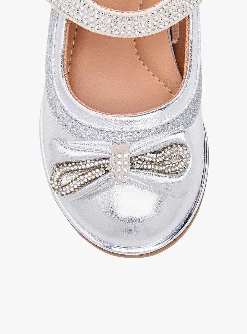 حذاء ماري جين مزين بفيونكة مع شريط إغلاق لاصق من بيرفيت-girls-shoes-maryjanes-image-4