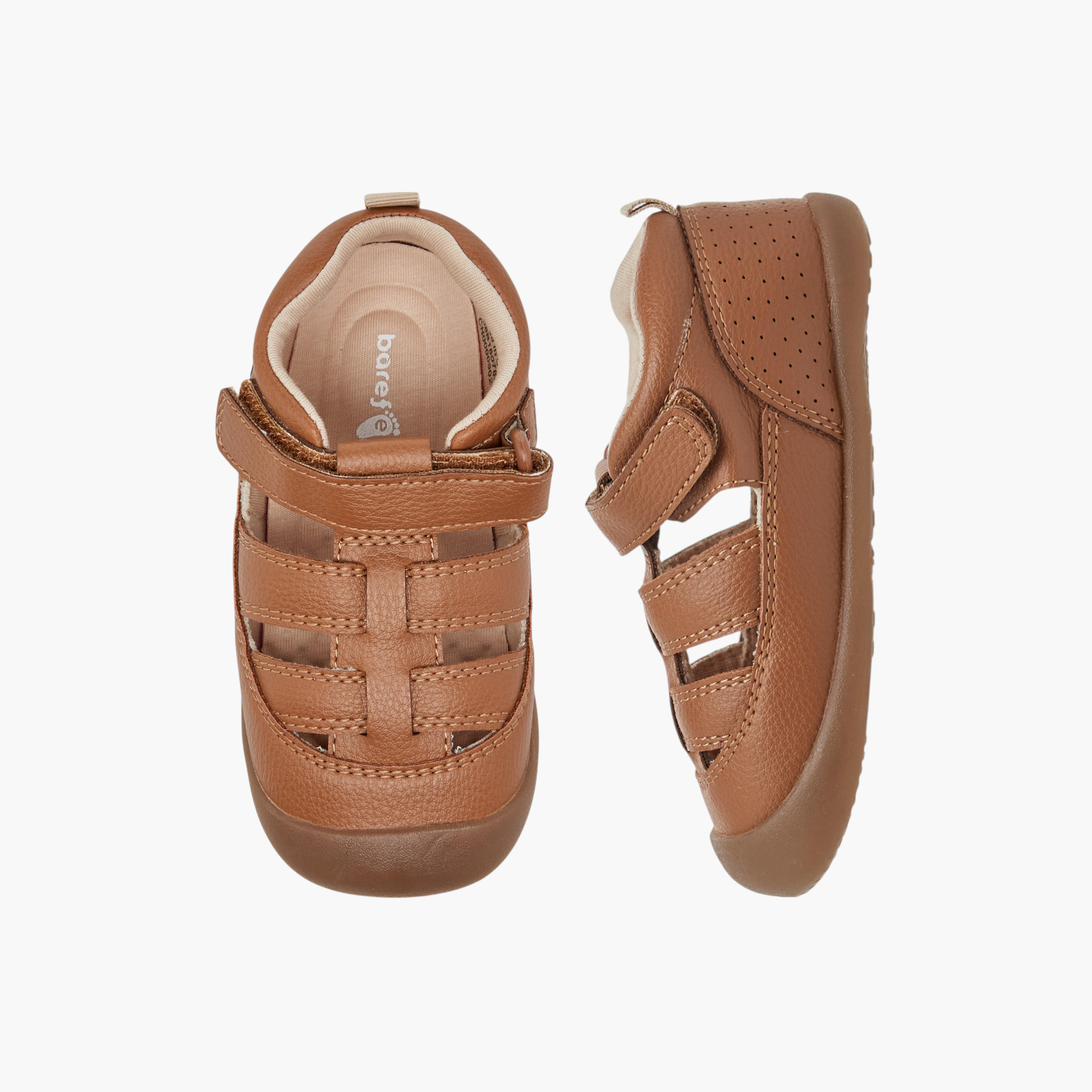 Barefeet Panelled Sandals with Hook and Loop Closure-boys-shoes-sandals-image-1