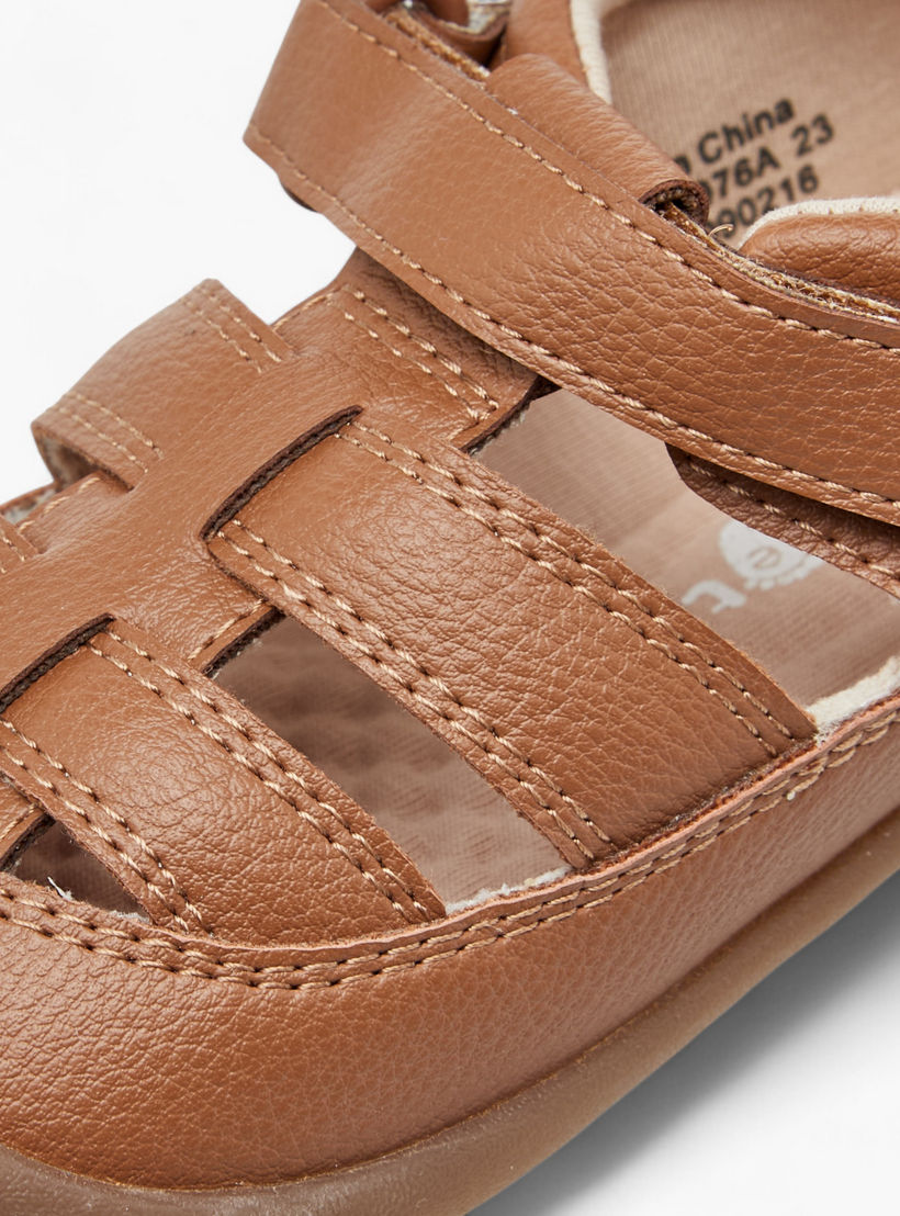 Barefeet Panelled Sandals with Hook and Loop Closure-boys-shoes-sandals-image-4