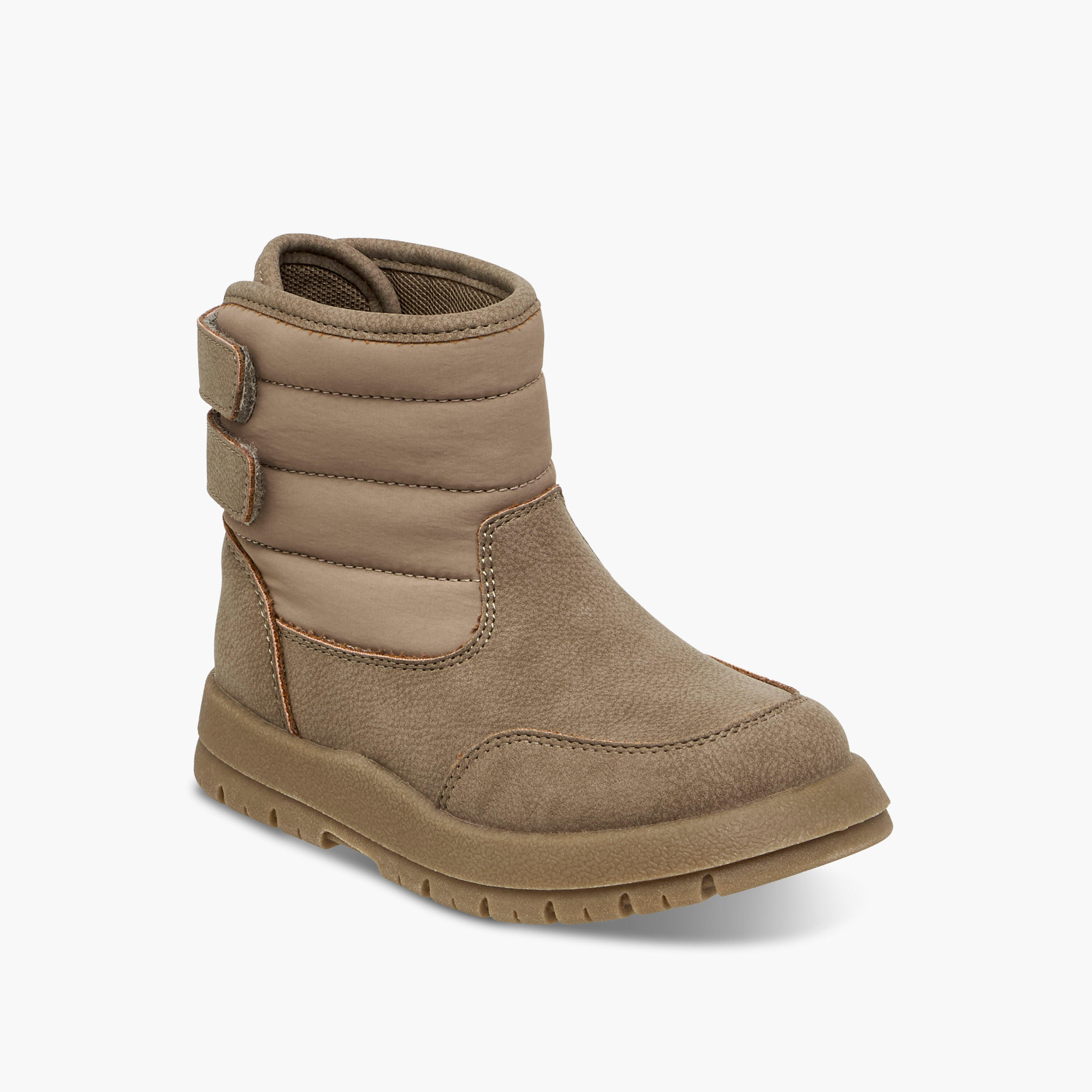 Juniors Panelled Ankle Boots with Hook and Loop Closure-boys-shoes-boots-image-2
