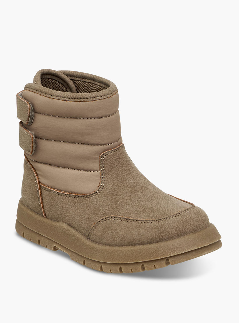 Juniors Panelled Ankle Boots with Hook and Loop Closure-boys-shoes-boots-image-2