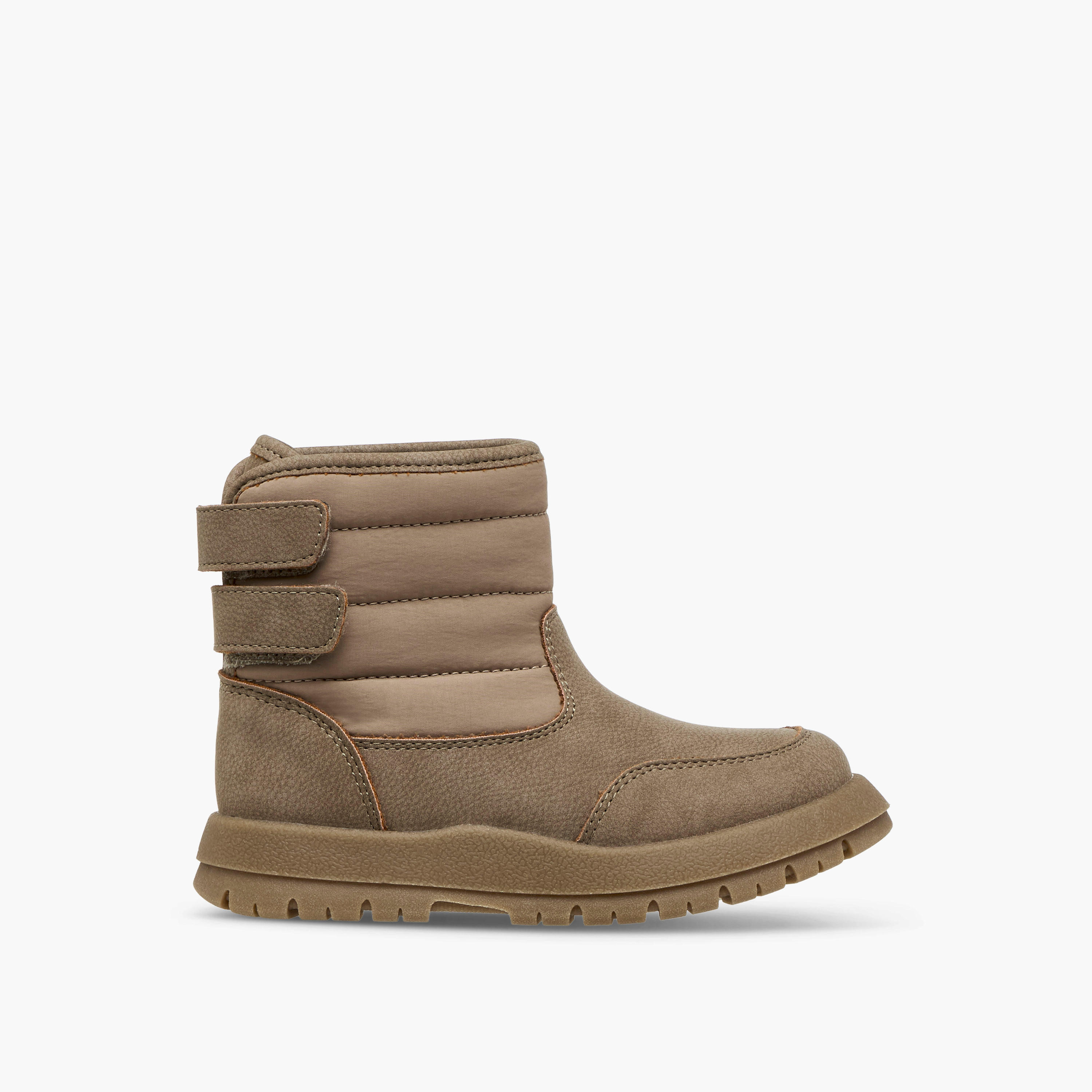 Juniors Panelled Ankle Boots with Hook and Loop Closure-boys-shoes-boots-image-3