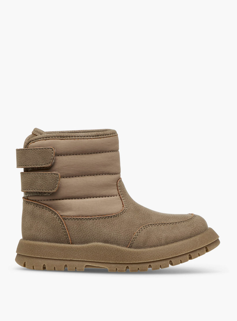 Juniors Panelled Ankle Boots with Hook and Loop Closure-boys-shoes-boots-image-3