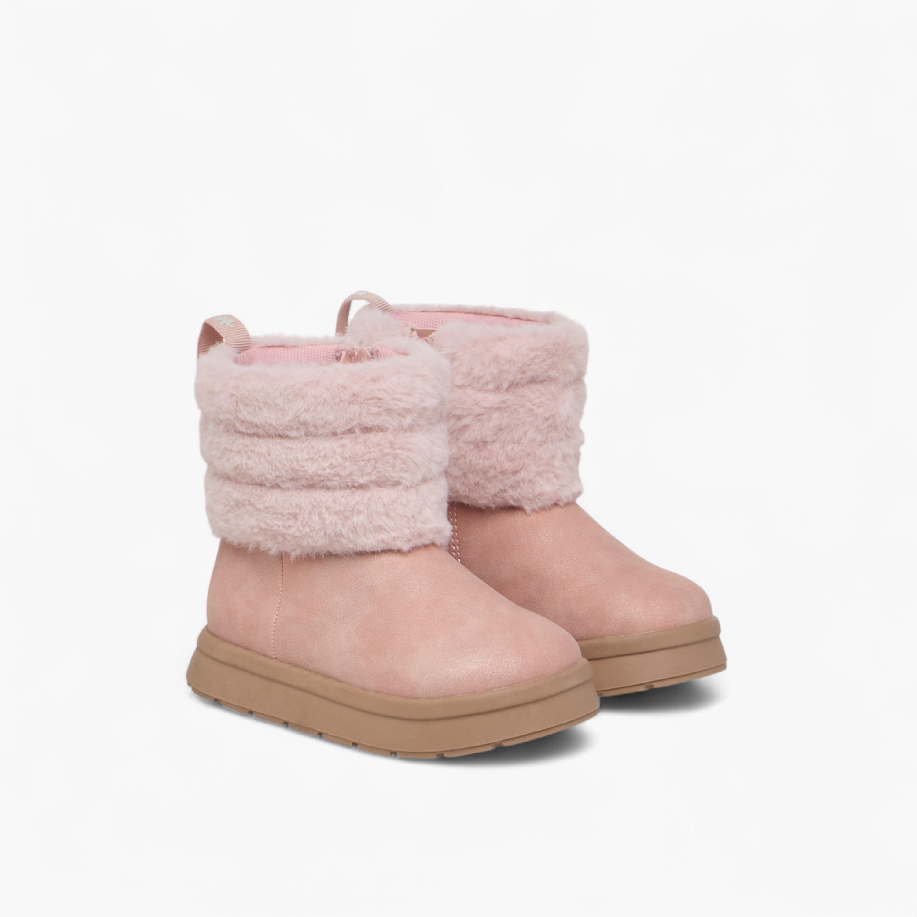 بوت بناتي بفرو صناعي وسحاب إغلاق من جونيورز-girls-shoes-boots-image-1