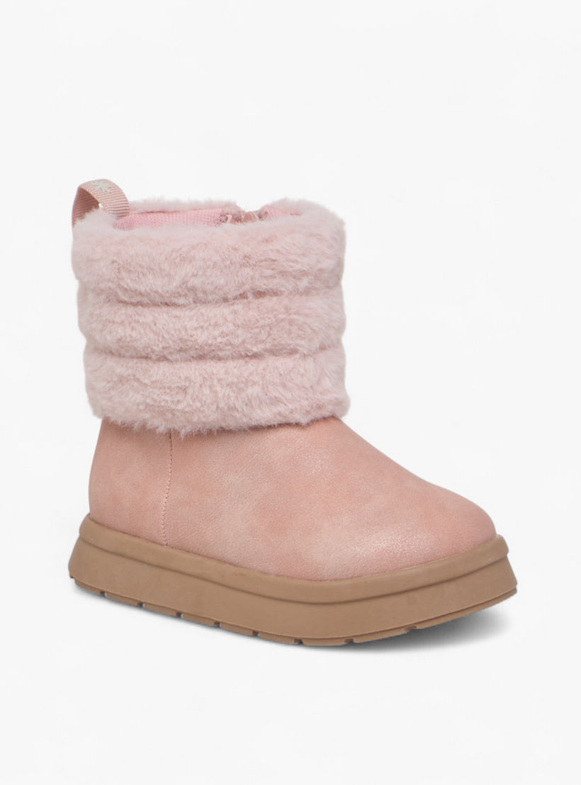 بوت بناتي بفرو صناعي وسحاب إغلاق من جونيورز-girls-shoes-boots-image-2