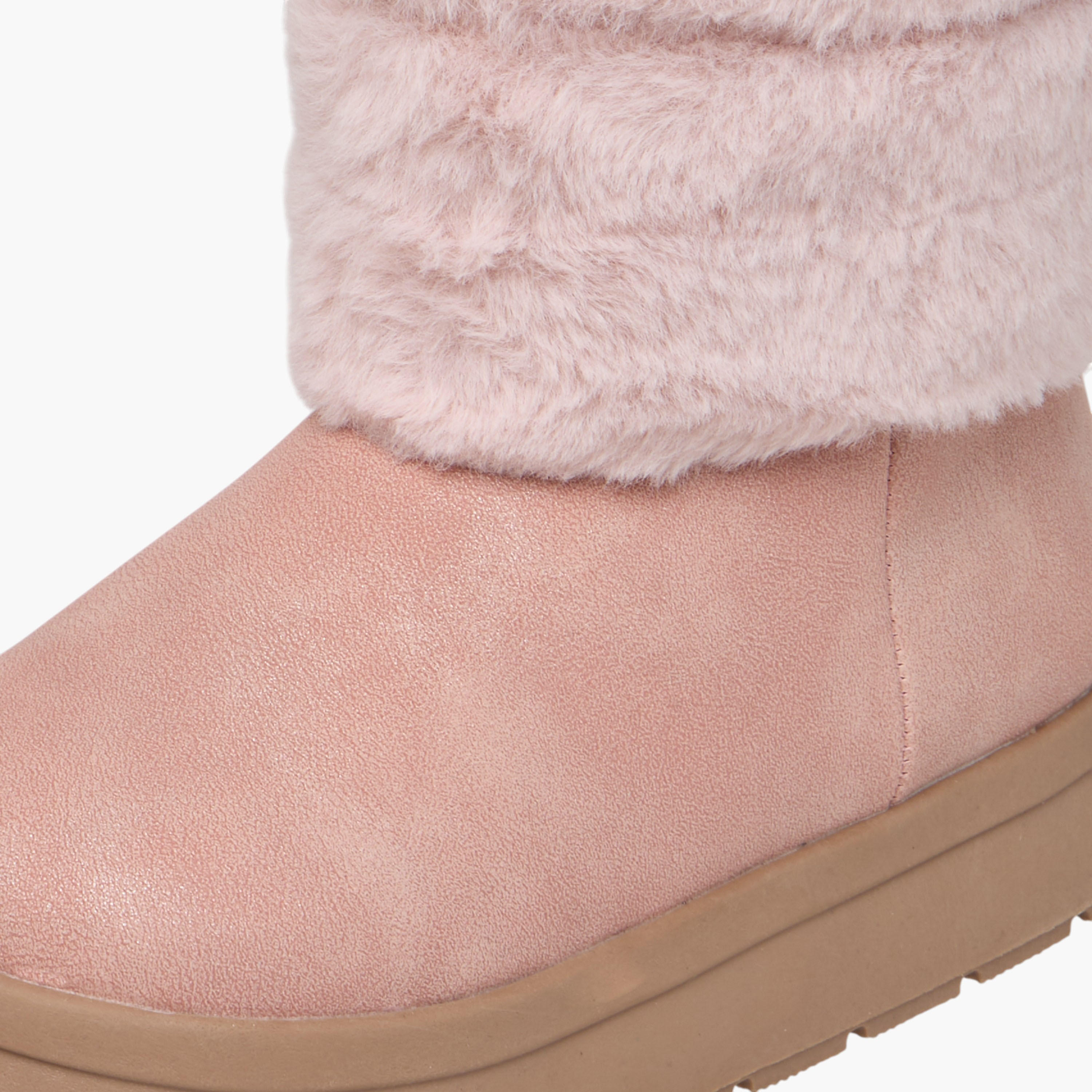 بوت بناتي بفرو صناعي وسحاب إغلاق من جونيورز-girls-shoes-boots-image-4