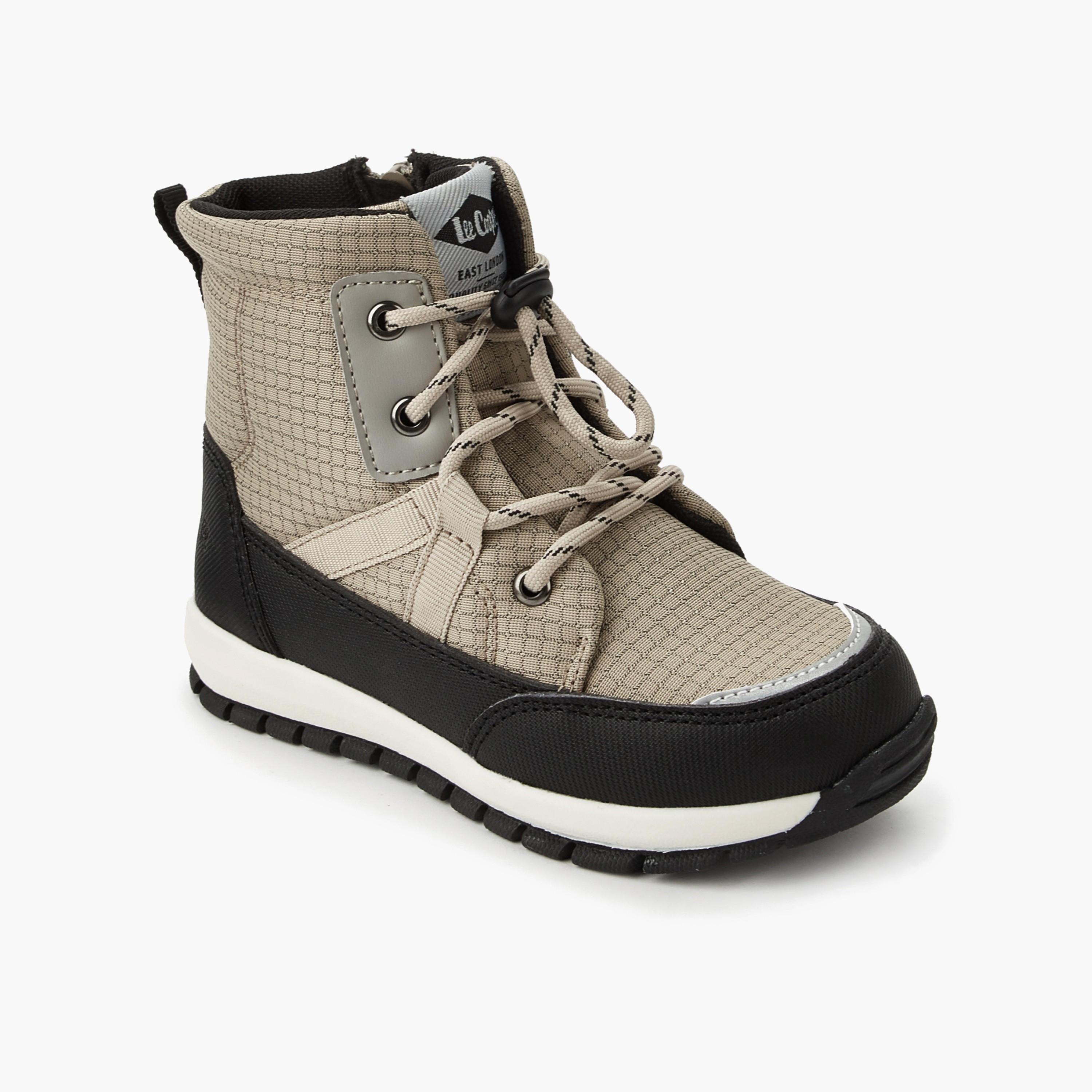 حذاء بوت كاروهات برباط للأطفال من لي كوبر-boys-shoes-boots-image-2
