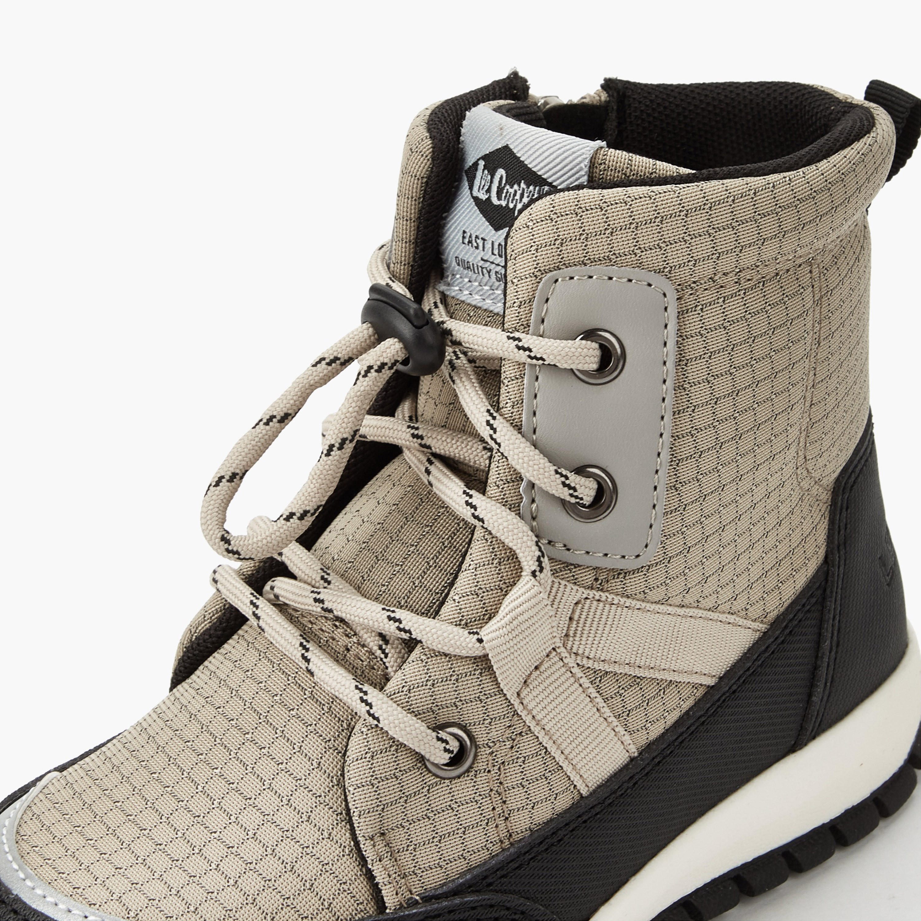 حذاء بوت كاروهات برباط للأطفال من لي كوبر-boys-shoes-boots-image-4