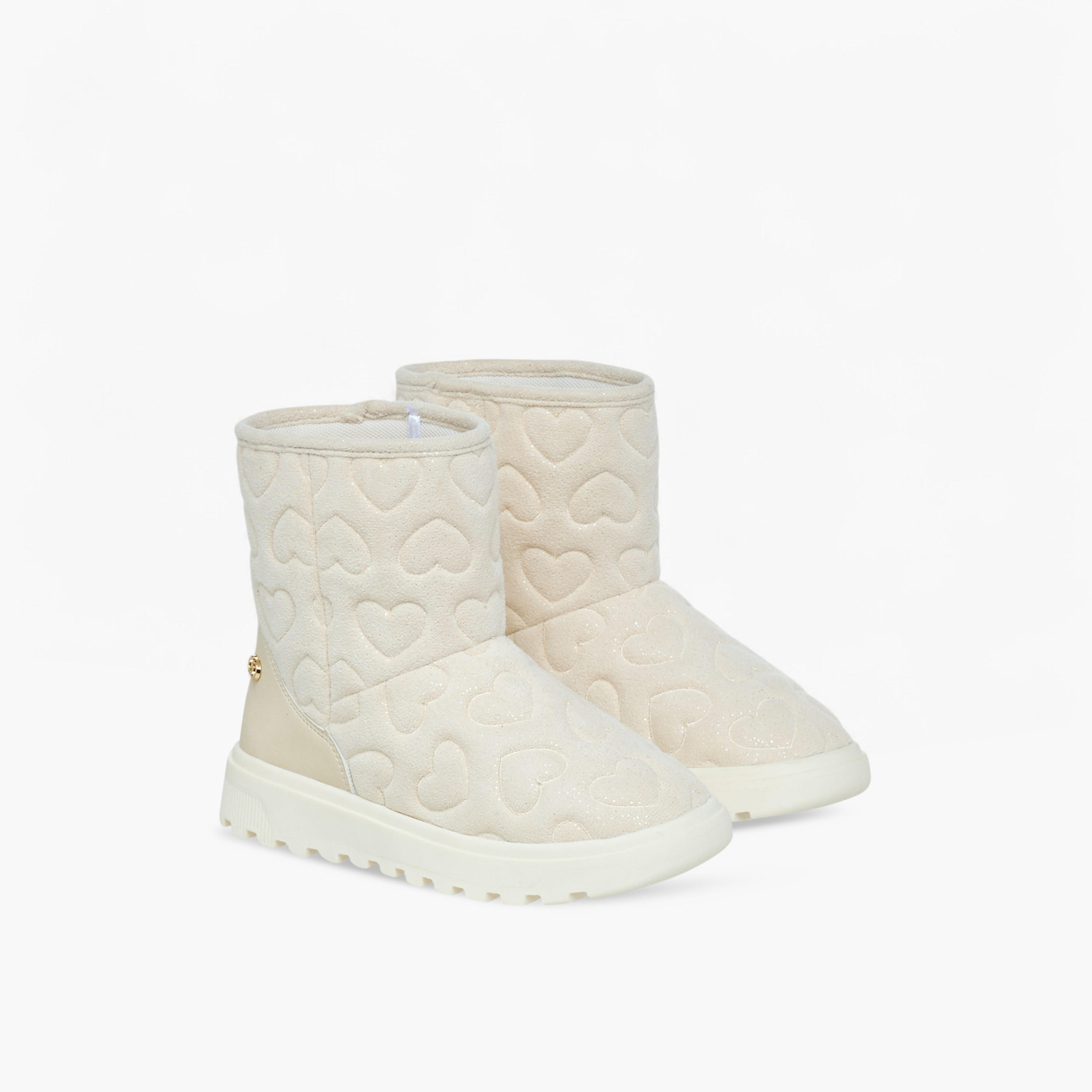 بوت سهل الارتداء بطول الكاحل ونقوش قلب للبنات من سيليست-girls-shoes-boots-image-1