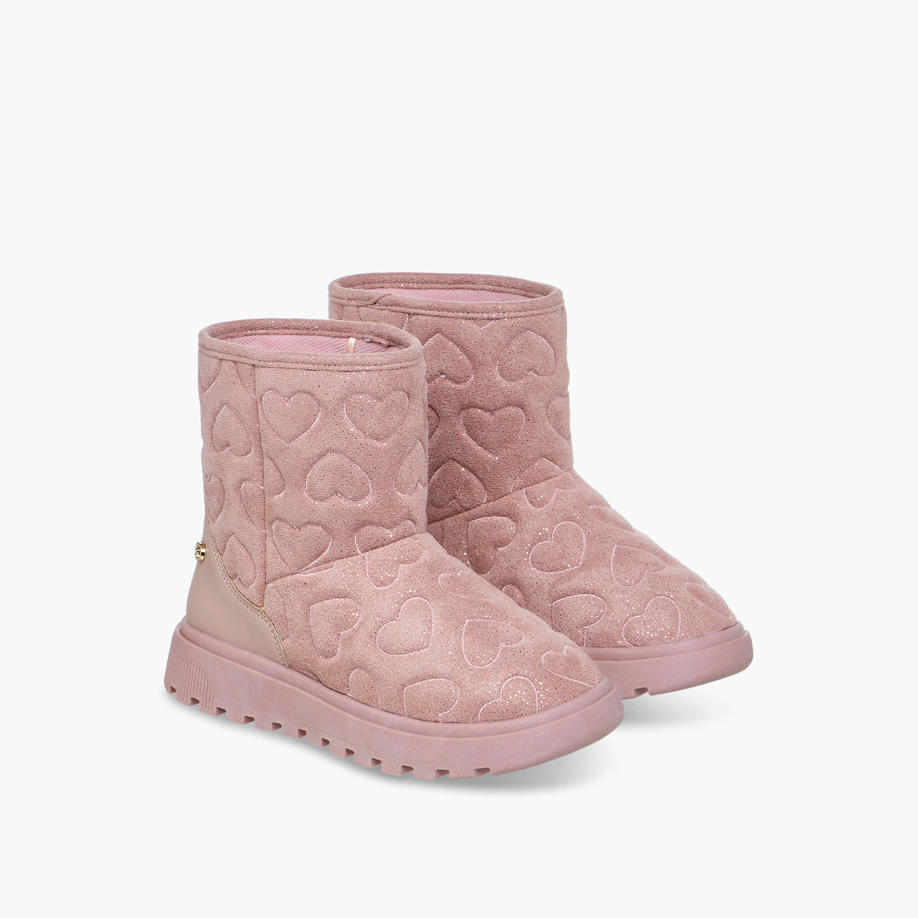 بوت سهل الارتداء بطول الكاحل ونقوش قلب للبنات من سيليست-girls-shoes-boots-image-1