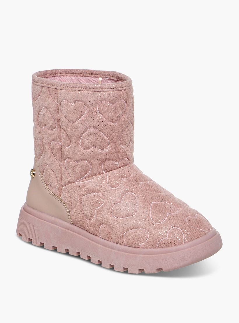 بوت سهل الارتداء بطول الكاحل ونقوش قلب للبنات من سيليست-girls-shoes-boots-image-2